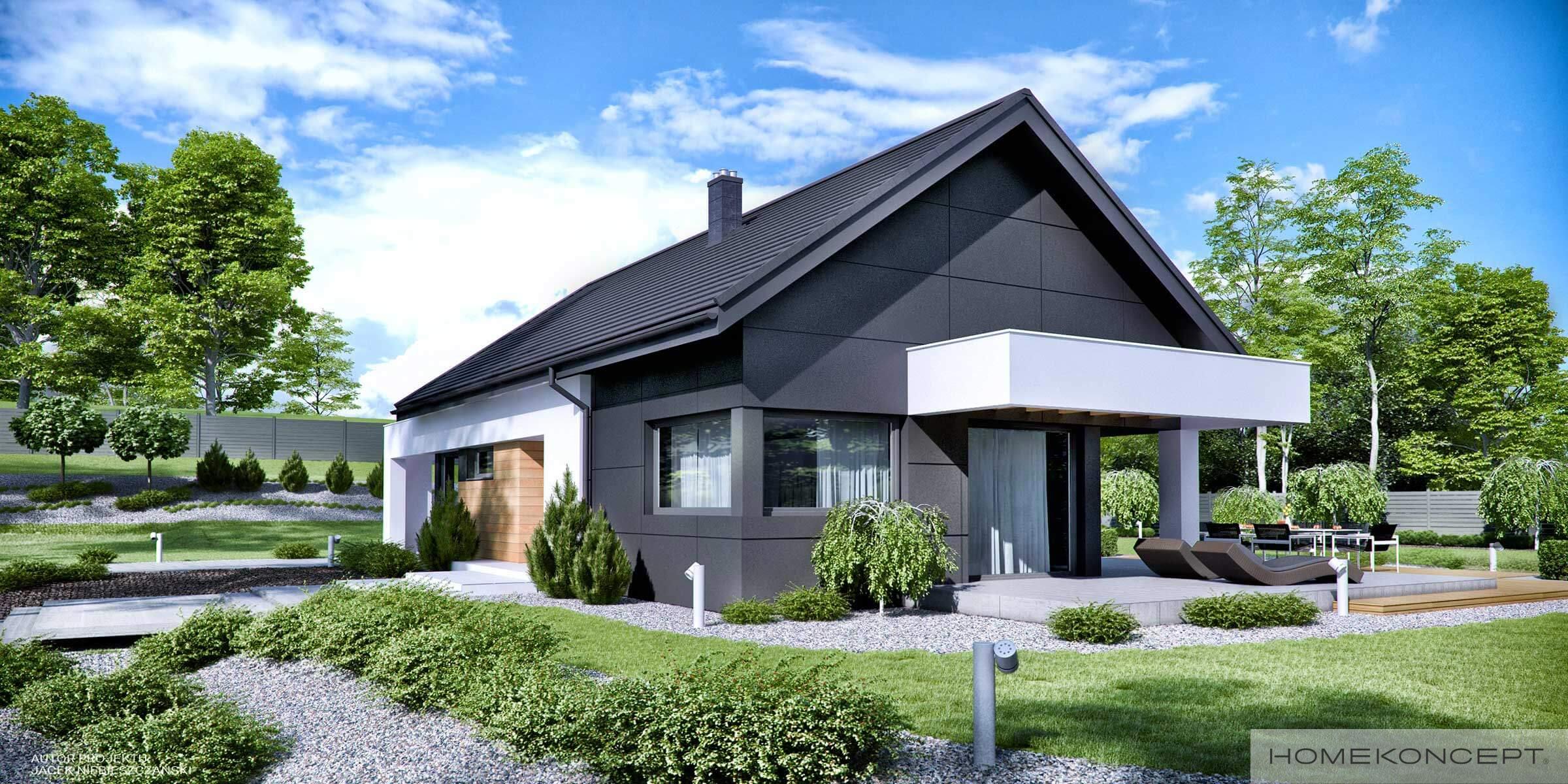 Gotowy projekt domu homekoncept 44 - dom z dachem dwuspadowym.
