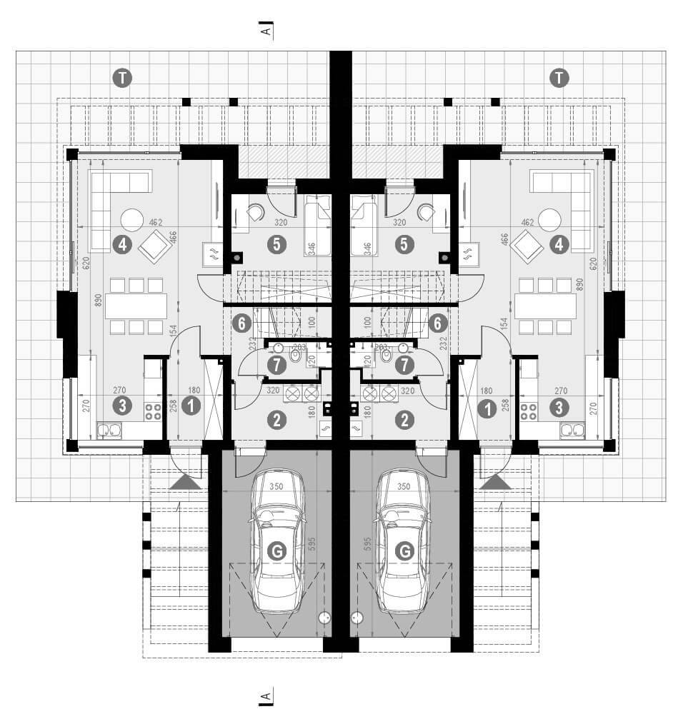 Projekt domu z poddaszem homekoncept 47 b - rzut parteru.