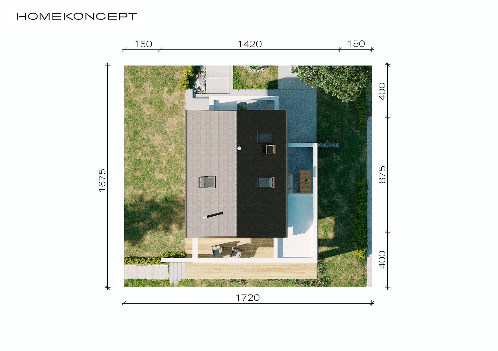 Zagospodarowanie terenu w gotowym projektu domu HOMEKONCEPT 65