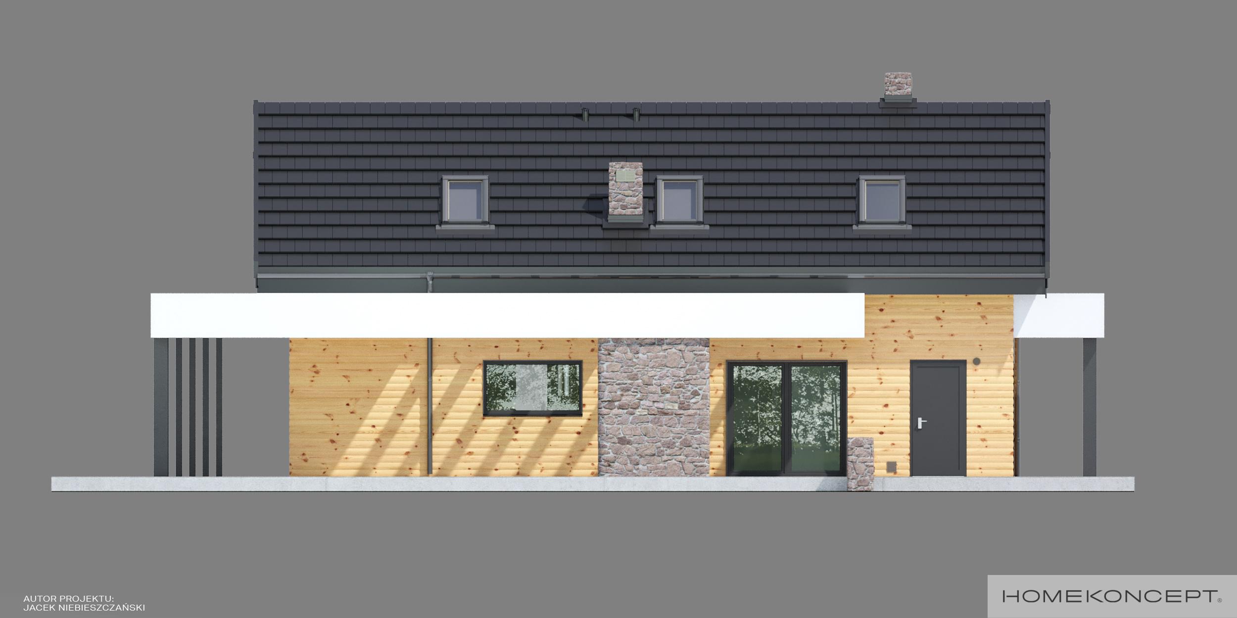 Elewacja boczna projektu domu HOMEKONCEPT 66
