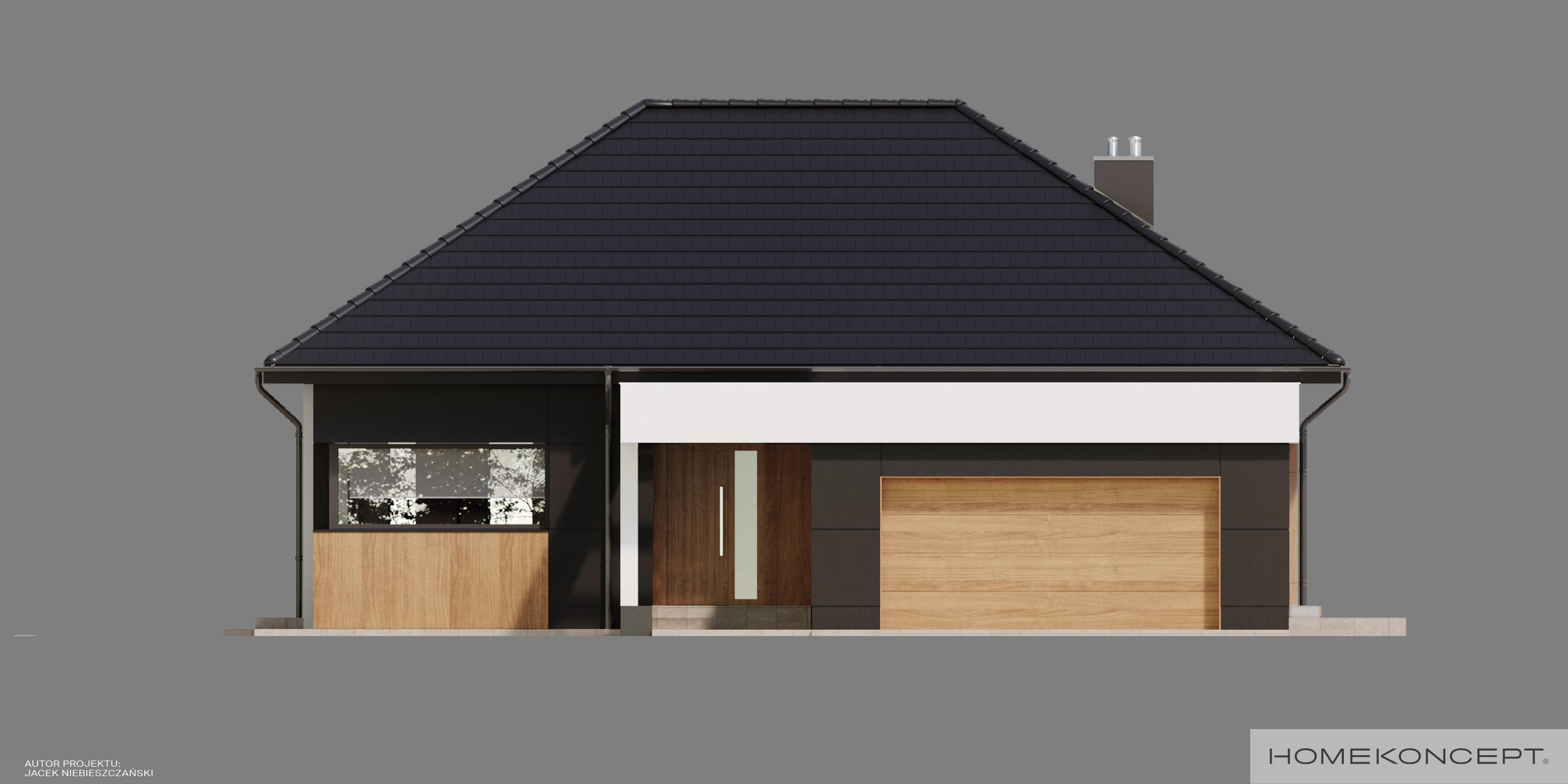 Projekt domu parterowego homekoncept 70 - widok frontu.