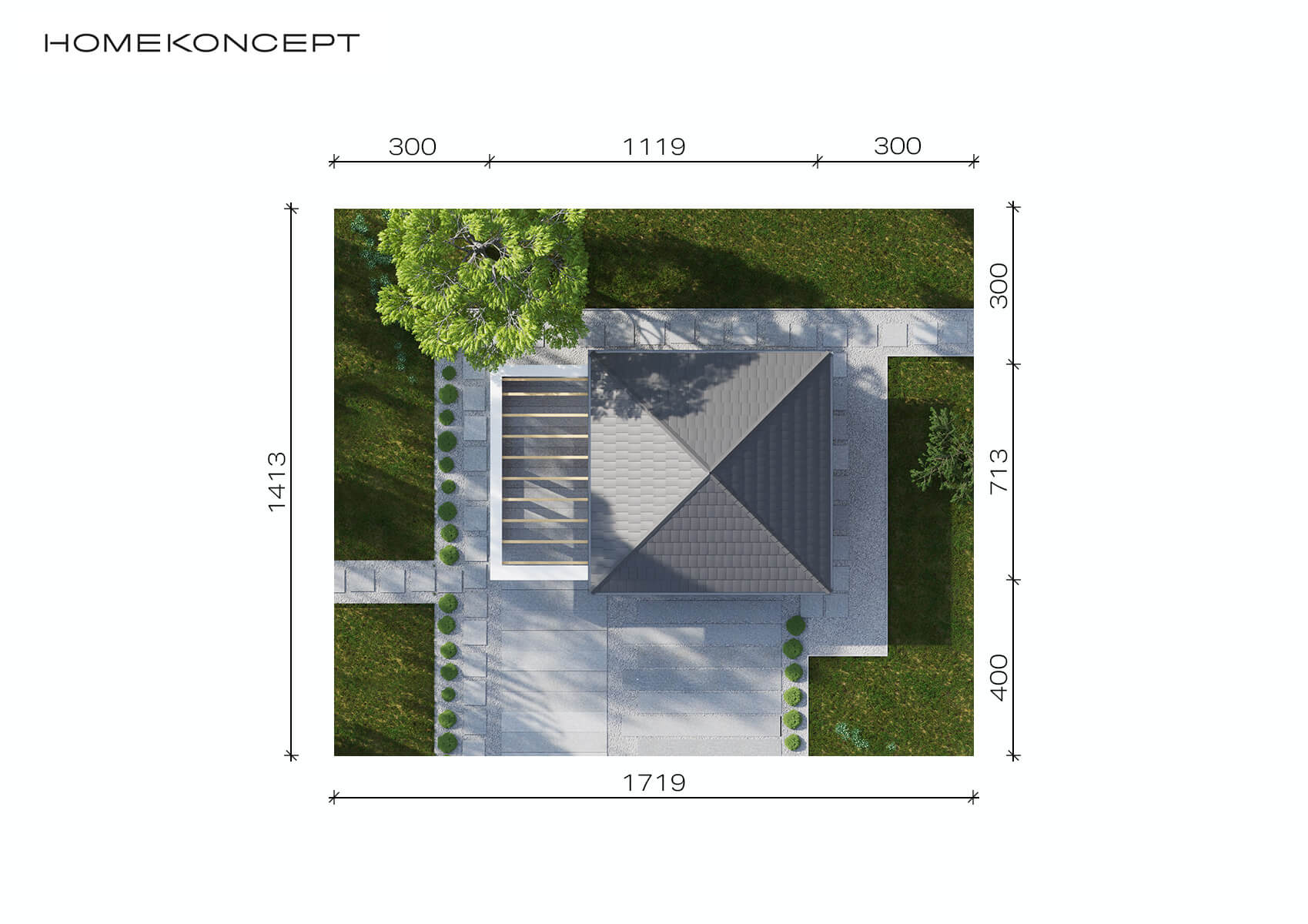 Projekt garażu homekoncept g 01 - analiza działki i wymiary budynku.