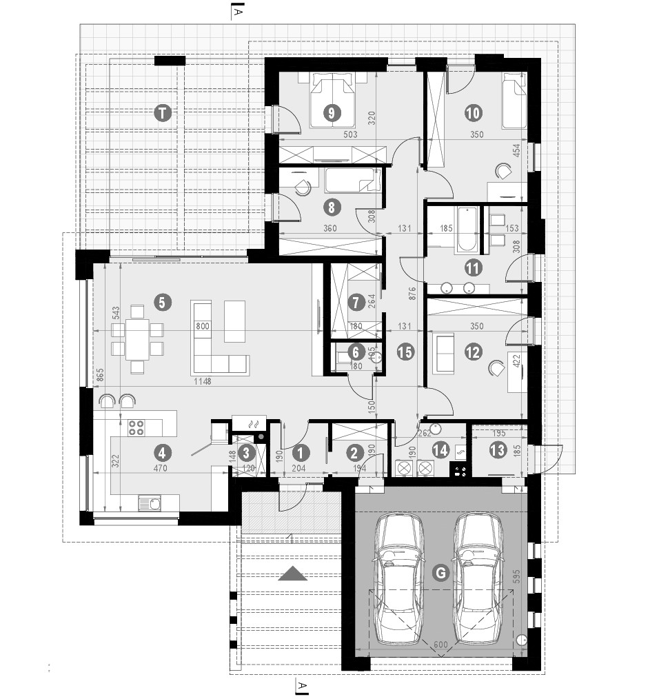 Projekt domu HOMEKONCEPT 26 wariant 2 – rzut parteru