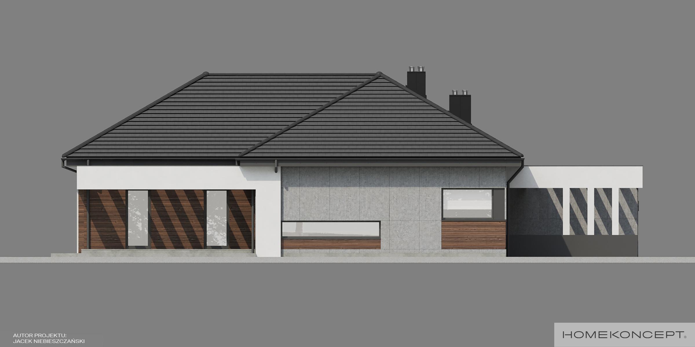 Elewacja boczna projektu domu HOMEKONCEPT 26 wariant 2