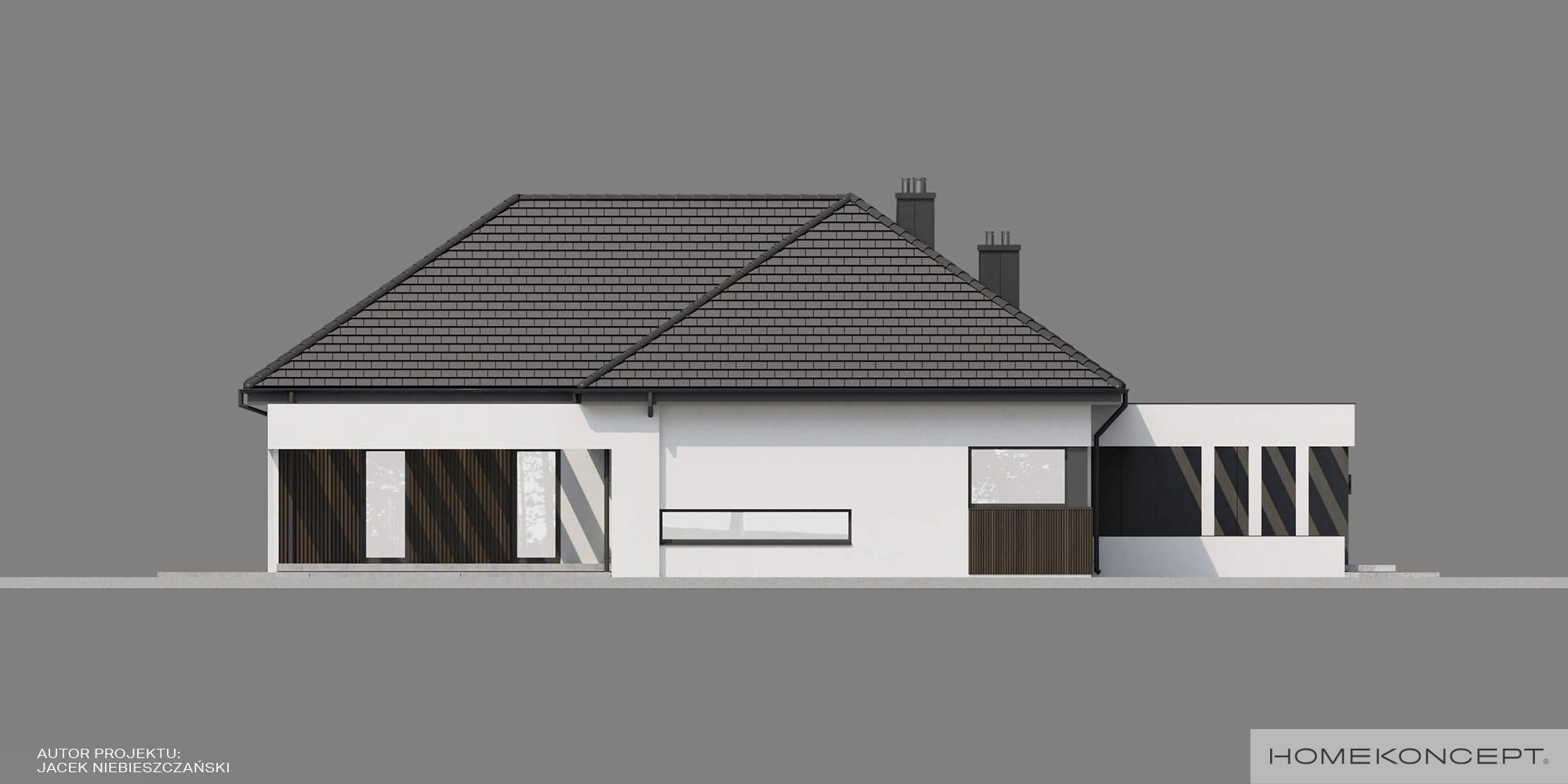 Elewacja boczna projektu domu HOMEKONCEPT 26 wariant 4