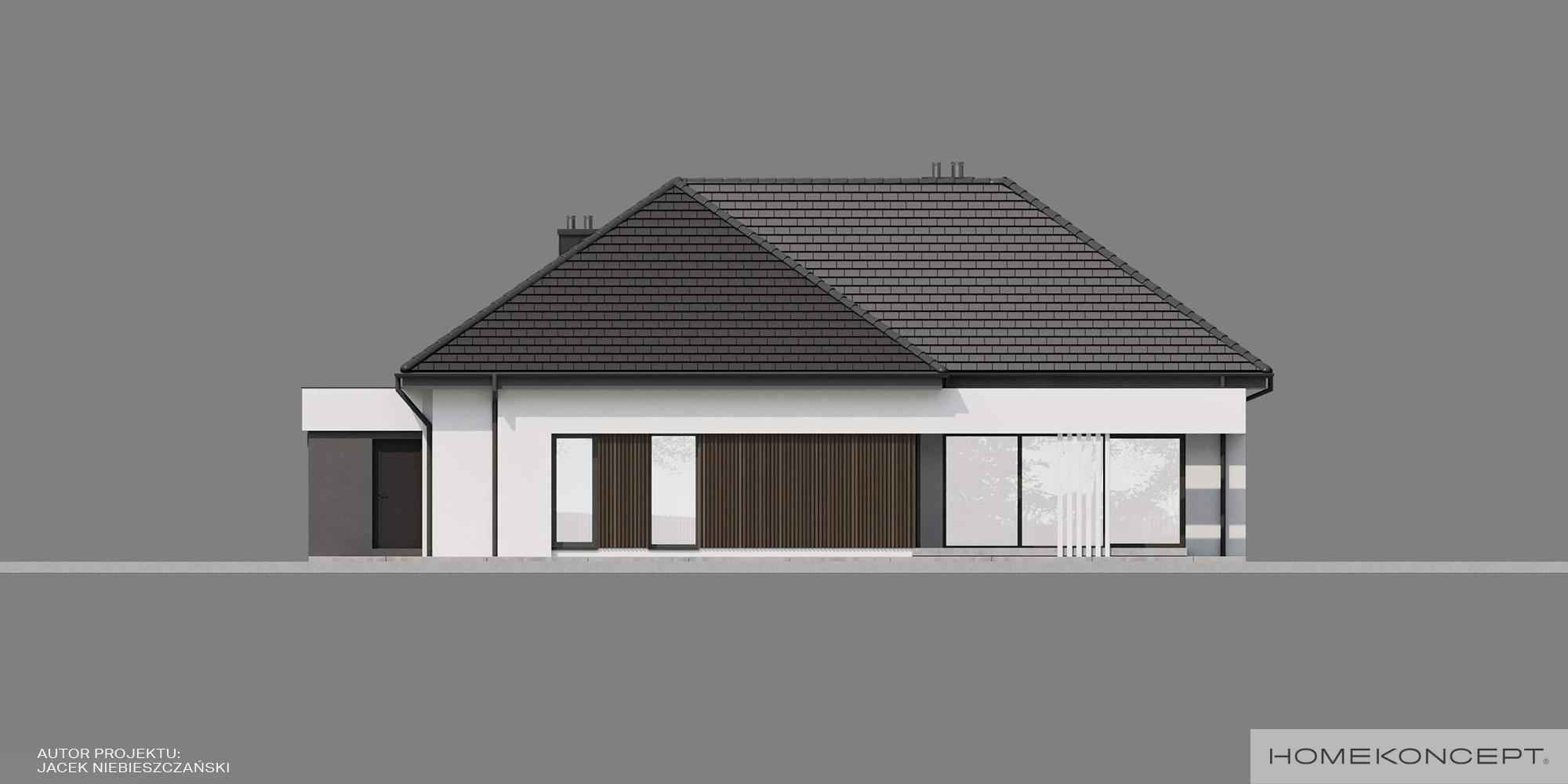 Elewacja ogrodowa w projekcie domu HOMEKONCEPT 26 wariant 4