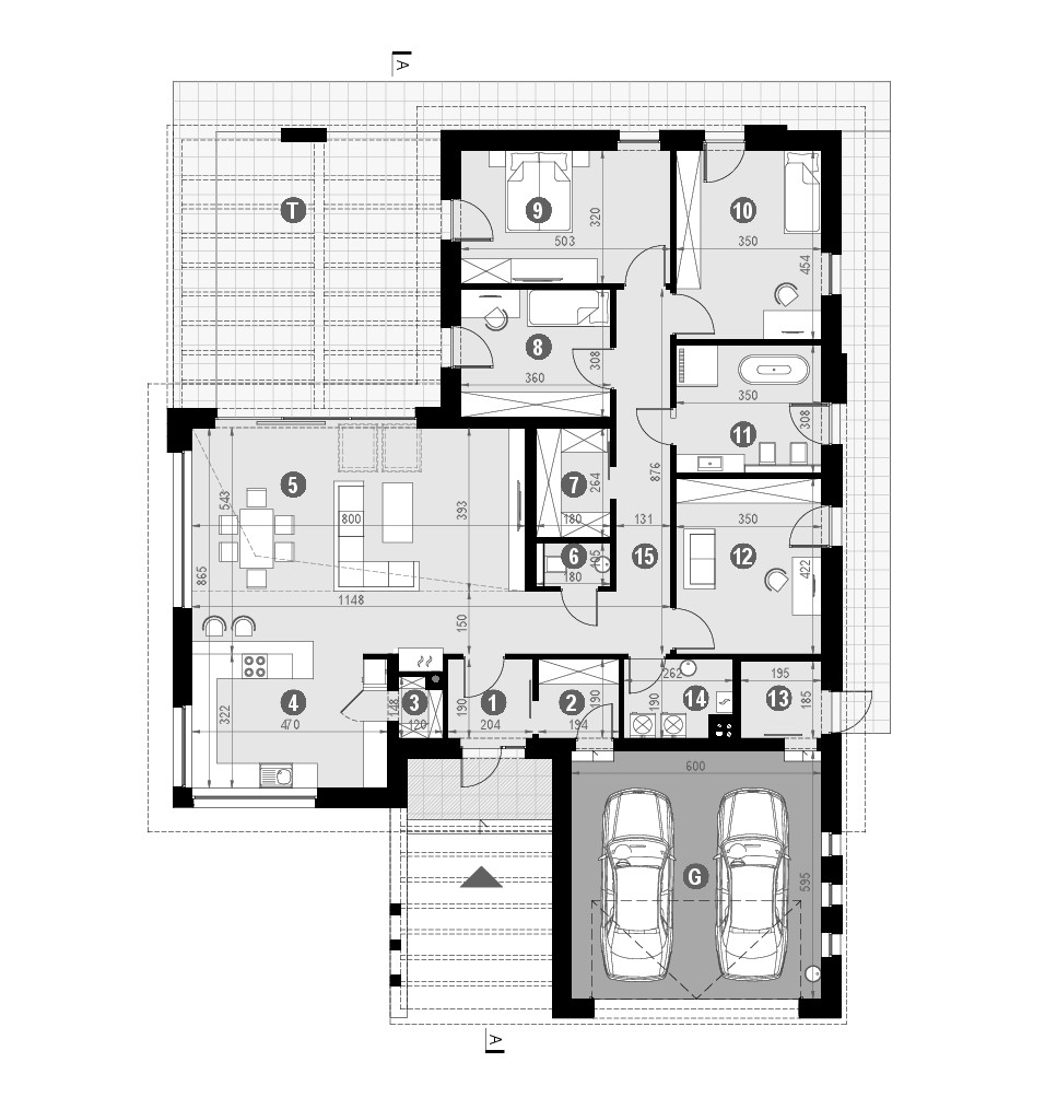 Projekt domu HOMEKONCEPT 26 wariant 3 – rzut parteru 