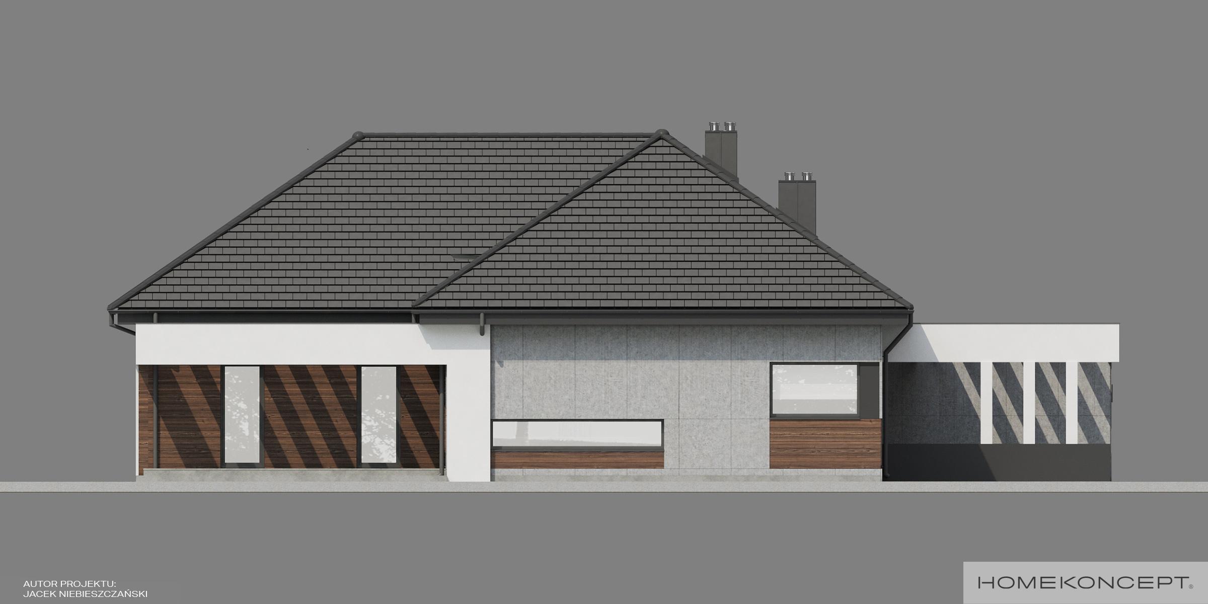Elewacja boczna projektu domu HOMEKONCEPT 26 wariant 3