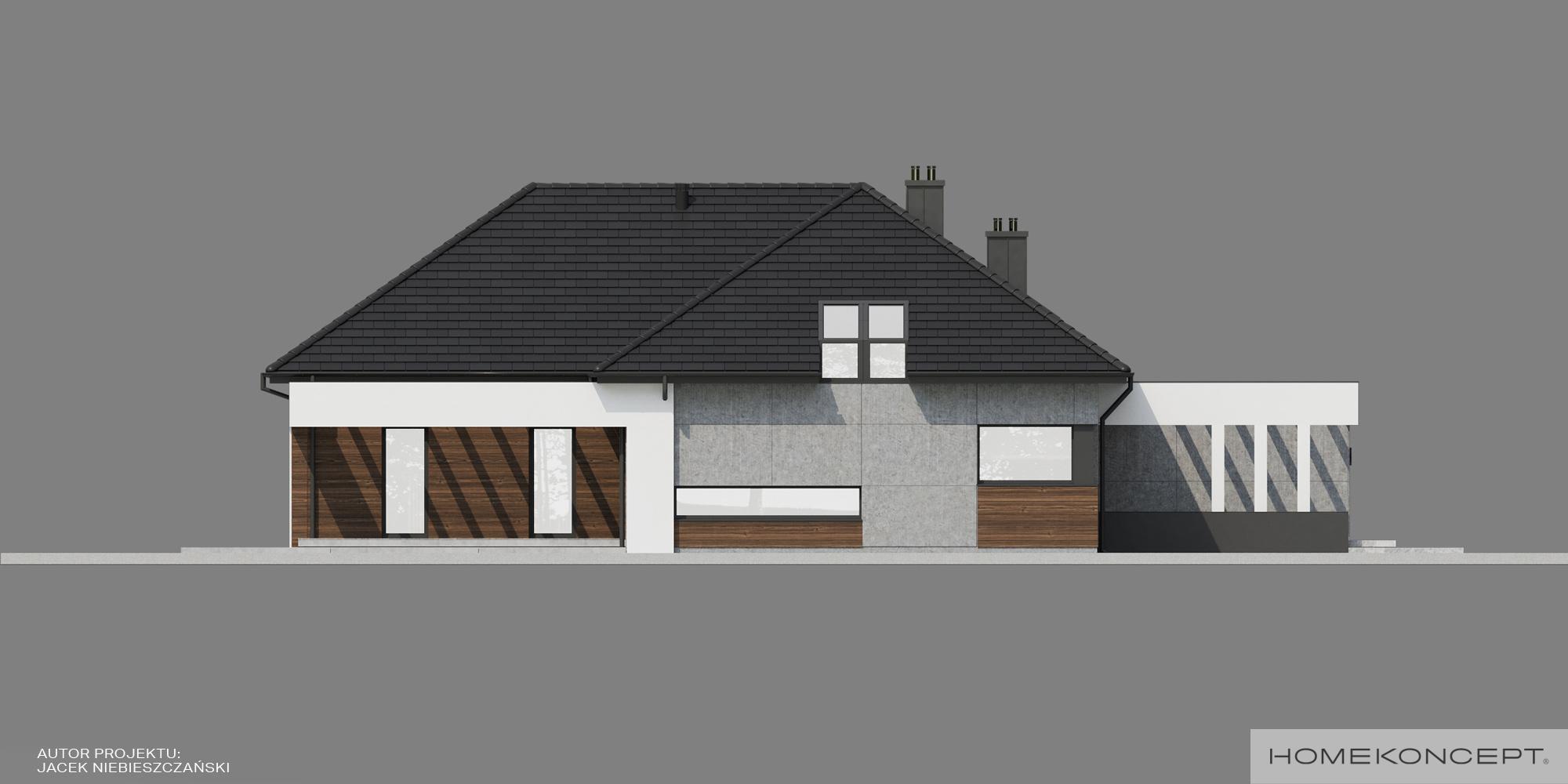 Elewacja boczna projektu domu HOMEKONCEPT 26 wariant 10
