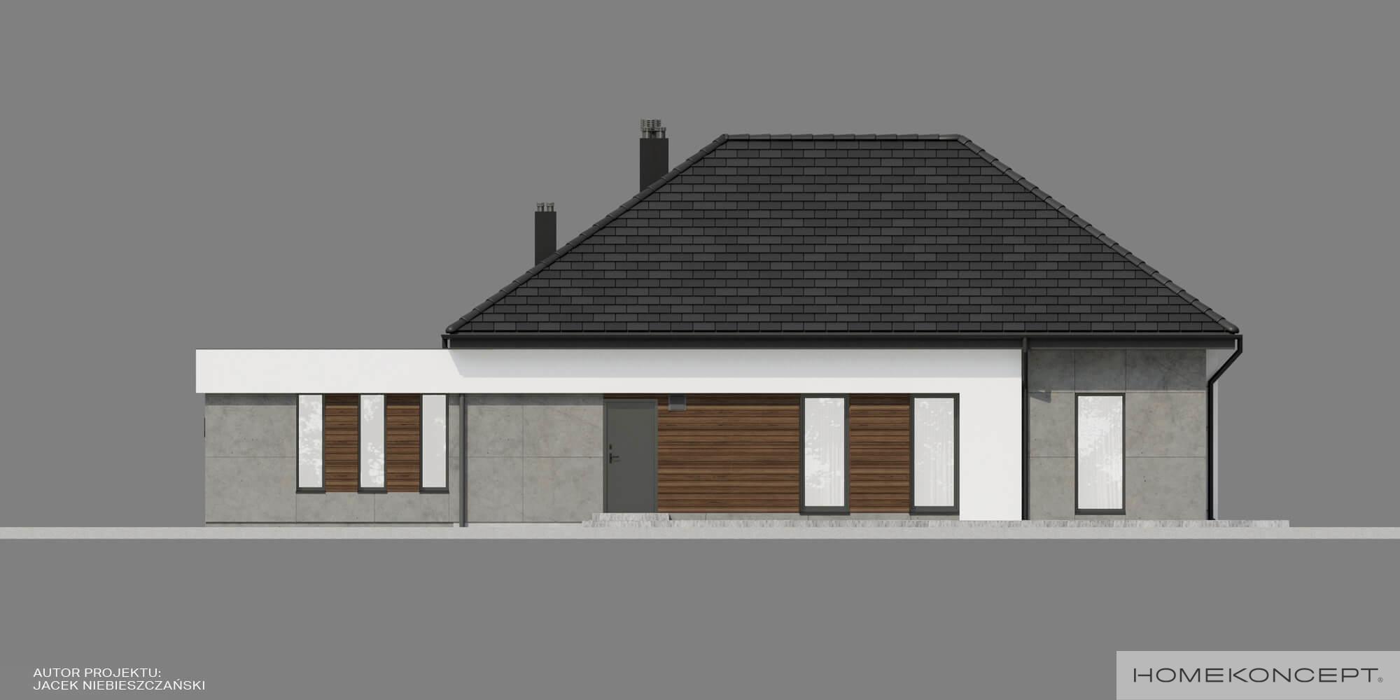 Projekt domu 150m2 homekoncept 31 wariant 02 - widok elewacji bocznej.