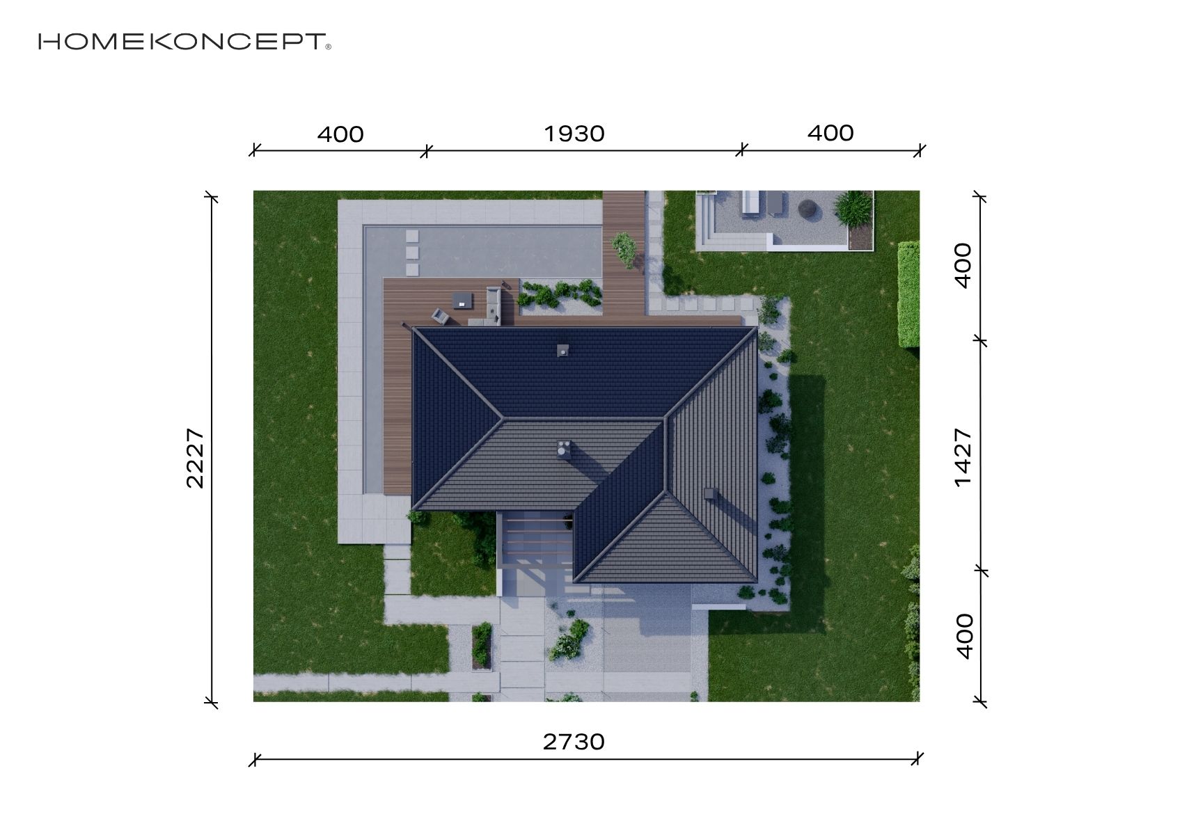 Projekt domu jednorodzinnego homekoncept 36 wariant 01 - analiza działki domu jednorodzinnego.