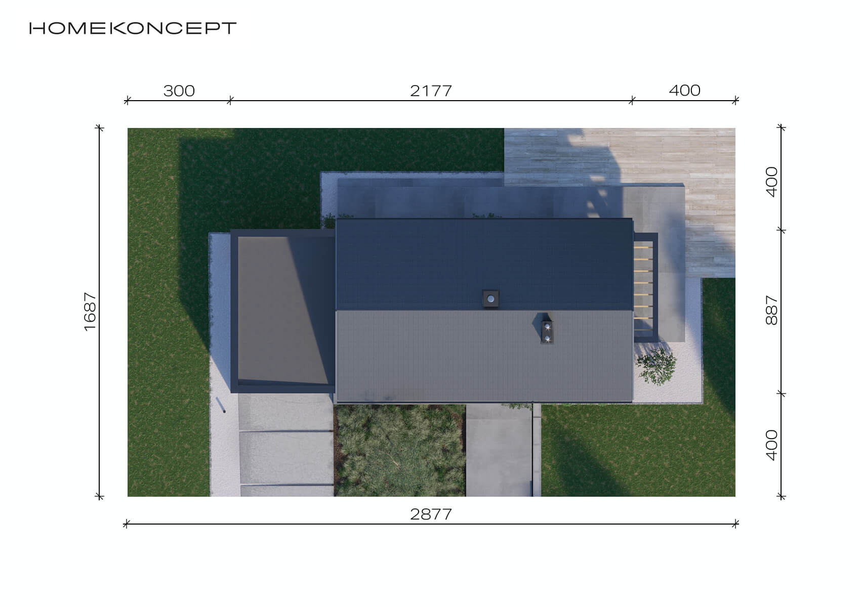 Projekt domu parterowego homekoncept 44 g2 - analiza działki.