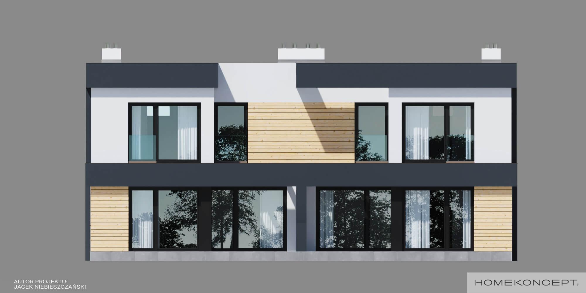 Projekt domu z płaskim dachem homekoncept 52 d - widok strefy wejściowej.