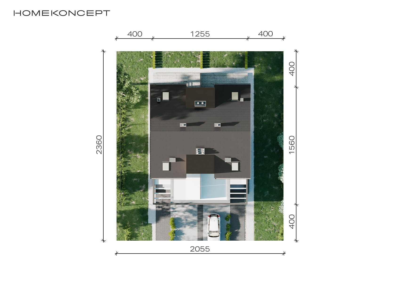 Projekt domu do 100 m2 homekoncept 61 d  - analiza działki.