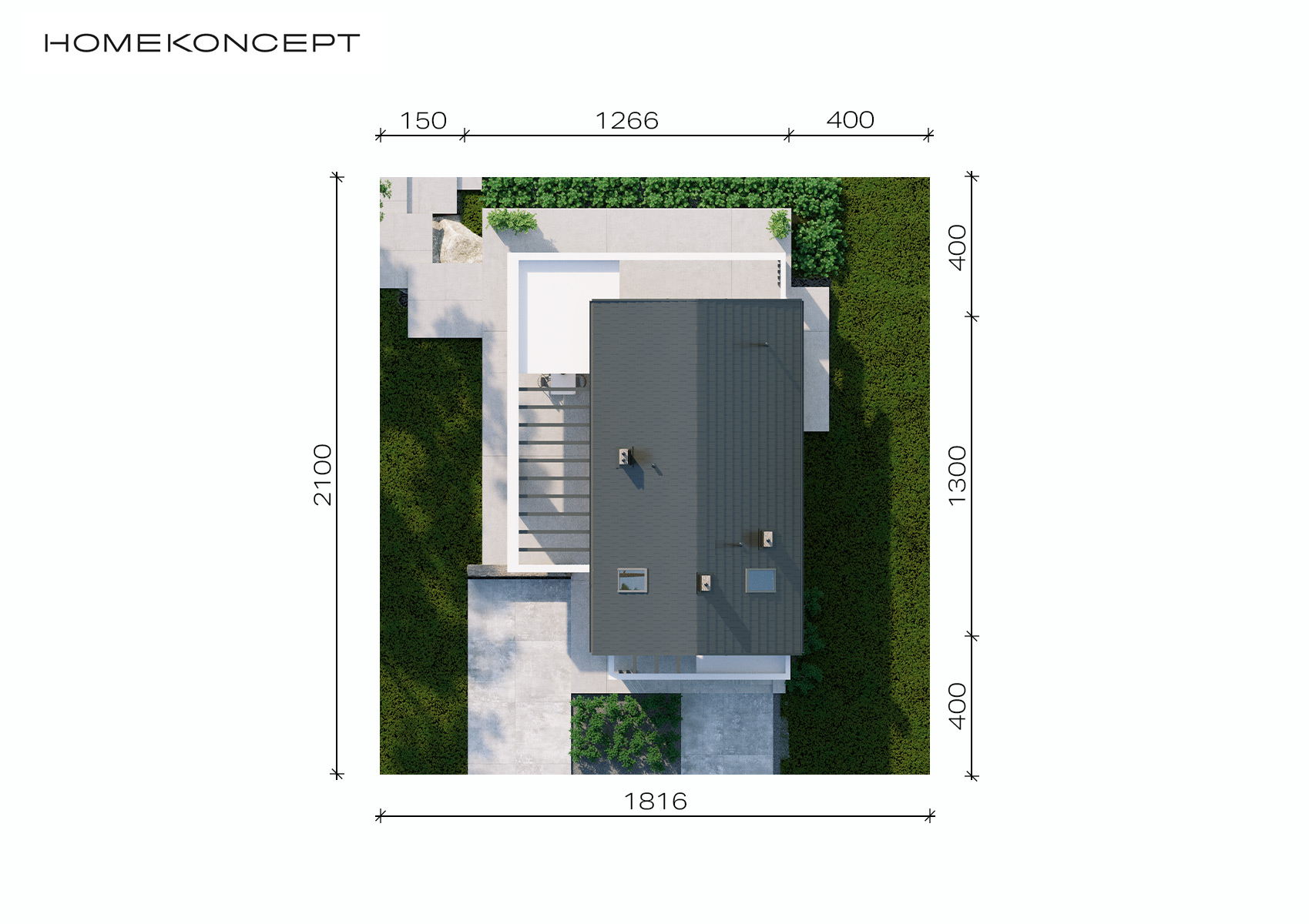 Zagospodarowanie terenu do projektu domu HOMEKONCEPT 66 A