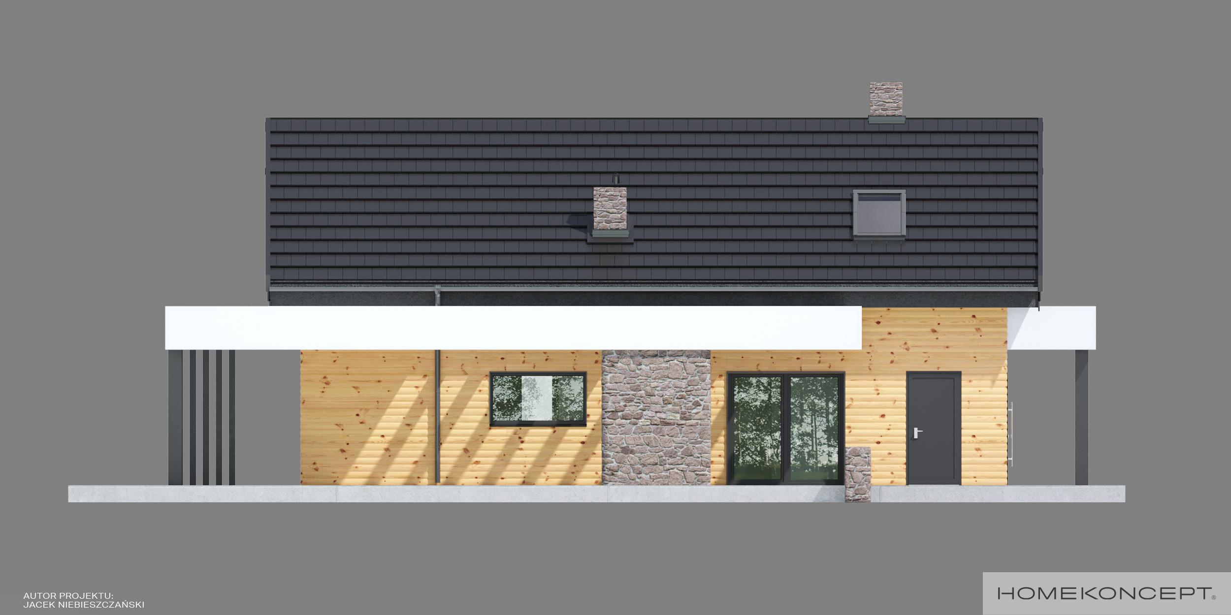 Elewacja boczna projektu domu HOMEKONCEPT 66 A