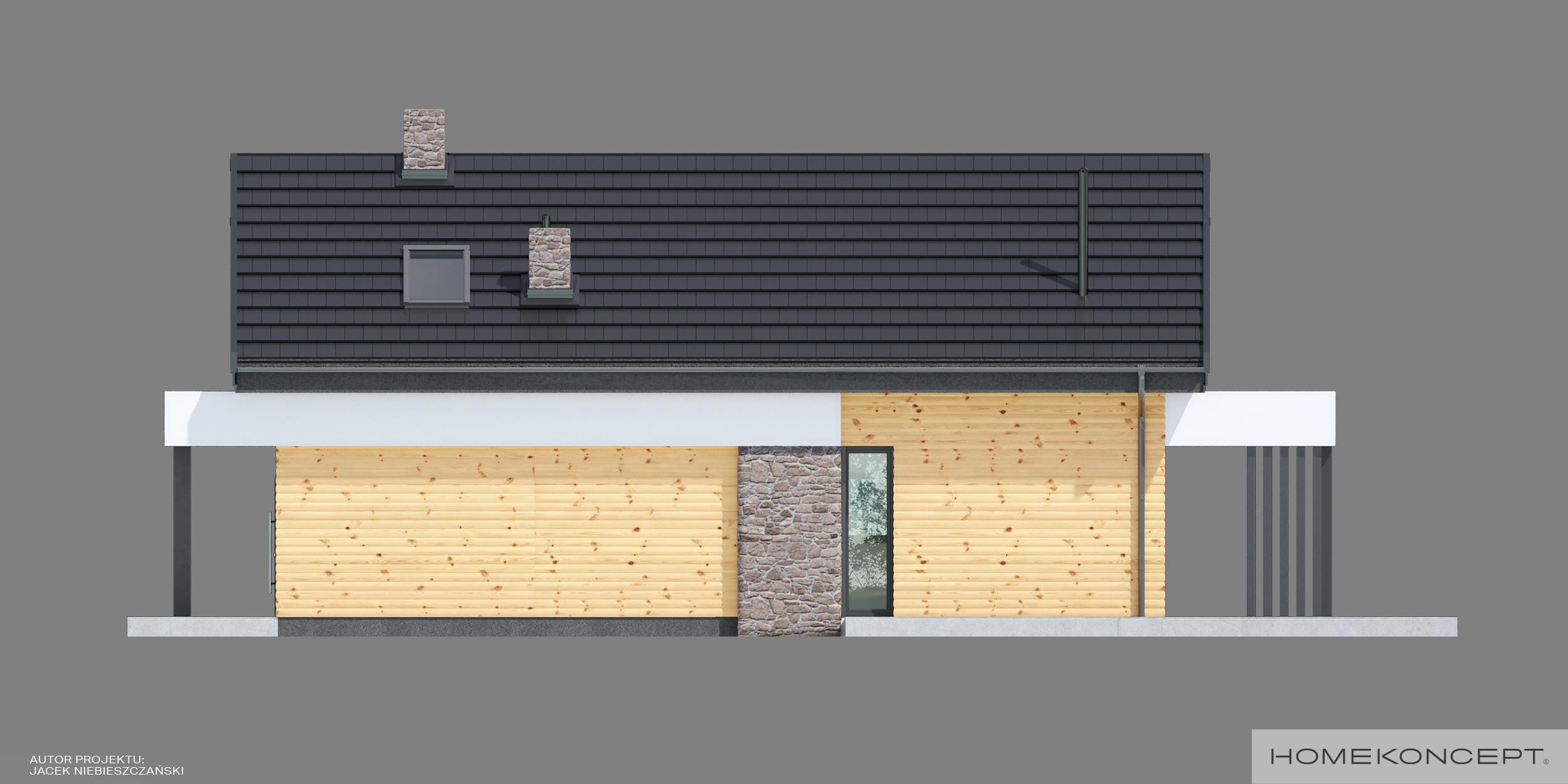 Projekt domu HOMEKONCEPT 66 A – elewacja boczna