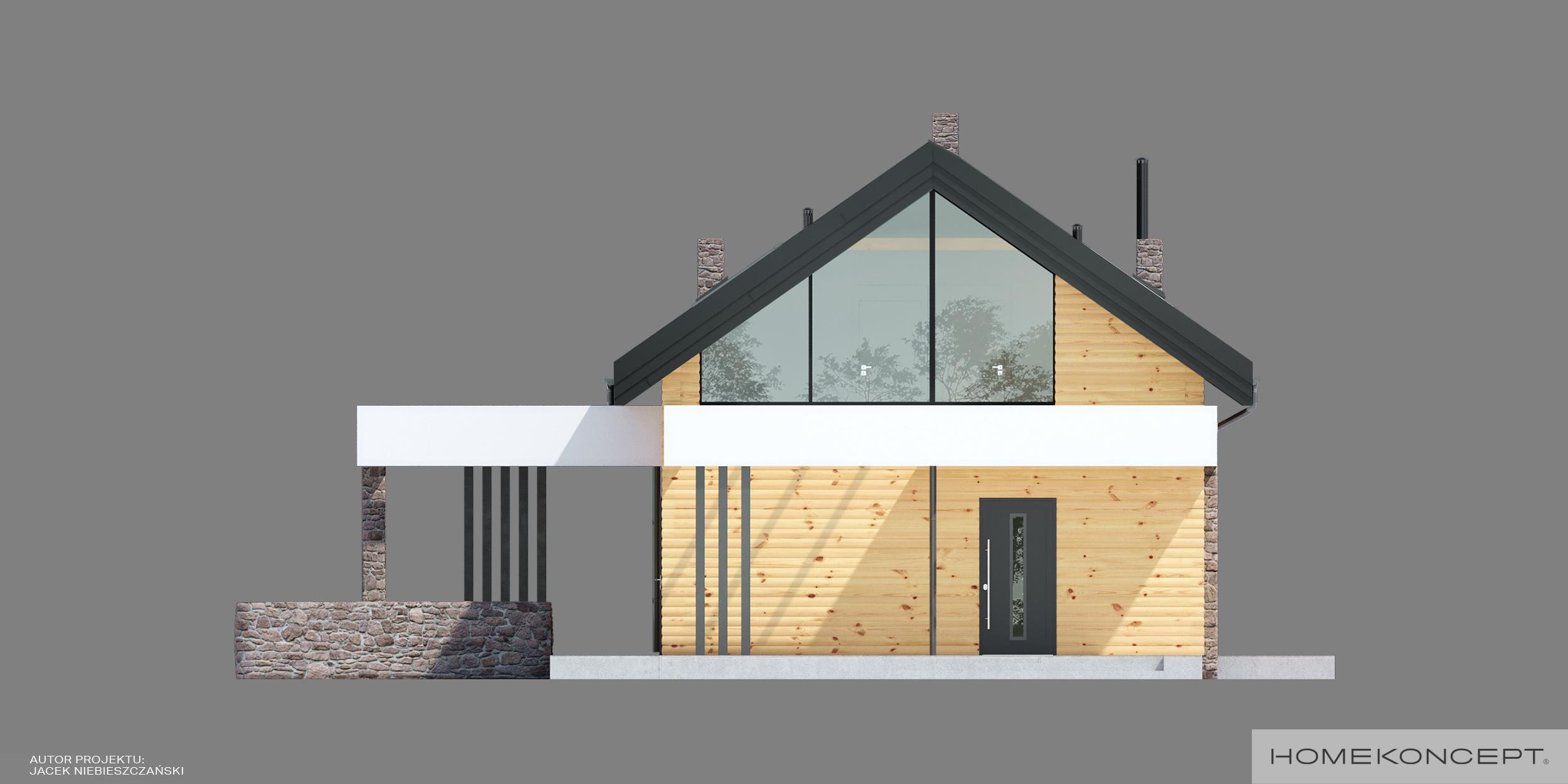 Projekt domu HOMEKONCEPT 66 A– elewacja frontowa