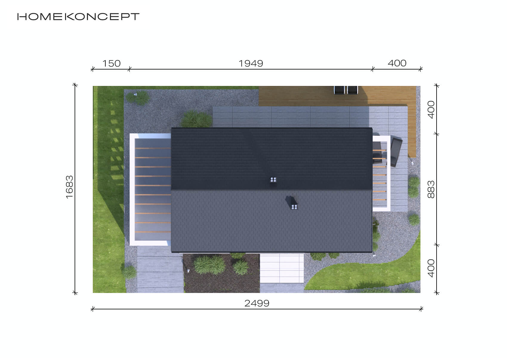 Projekt domu z tarasem homekoncept 44 ytong - analiza działki.