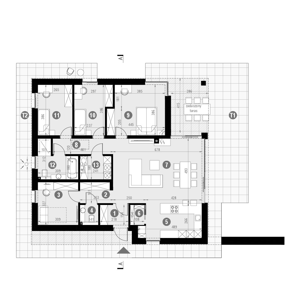 Projekt domu parterowego homekoncept 97 ytong - rzut parteru.