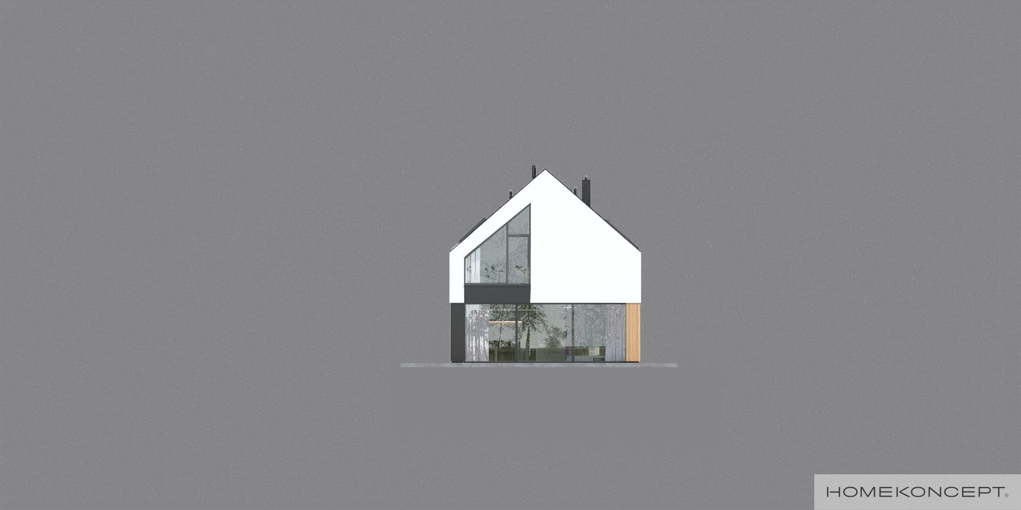 Gotowy projekt domu jednorodzinnego homekoncept 100 - widok ogrodu.