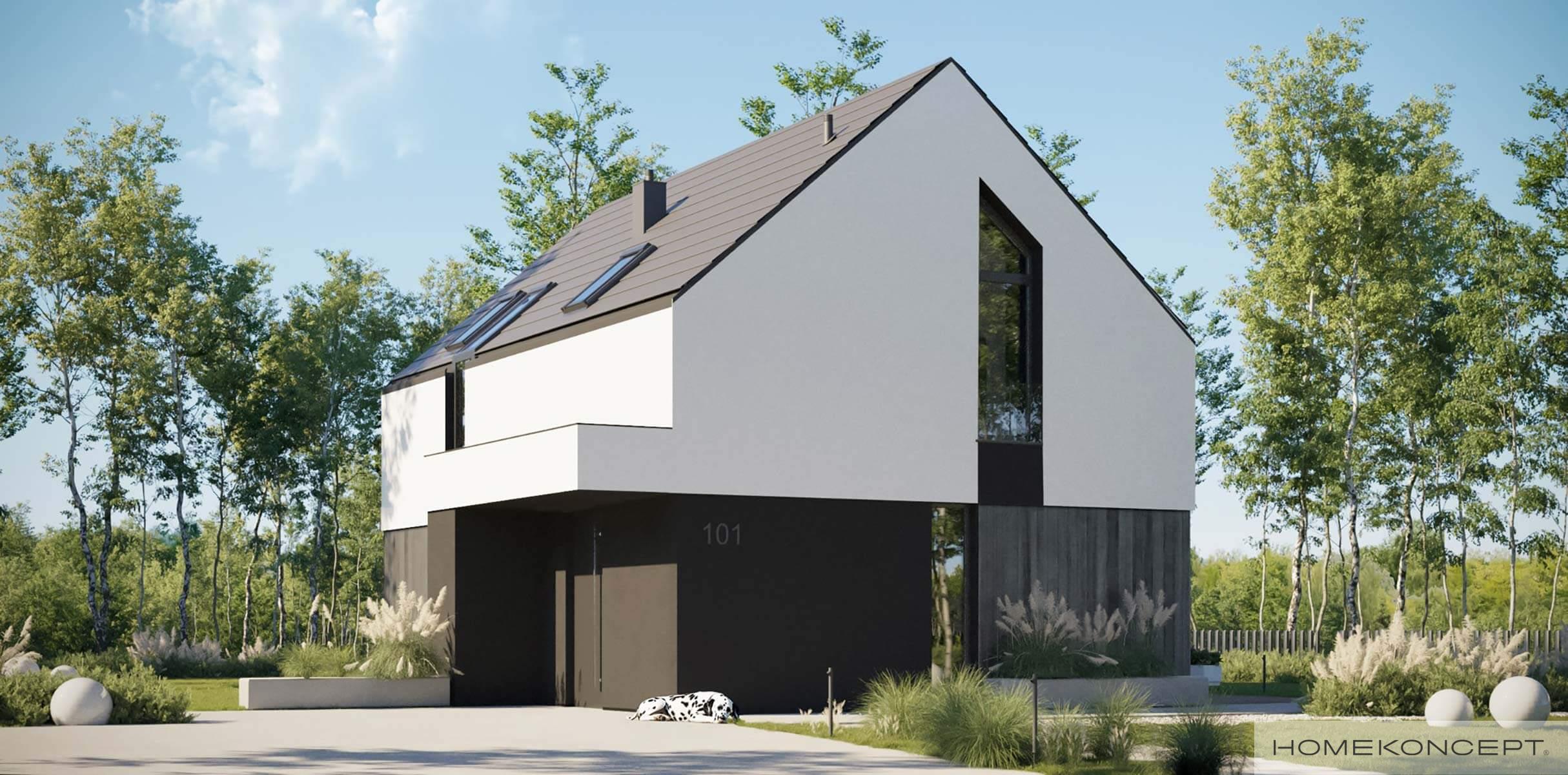 Projekty domów 120m2 - projekt domu z poddaszem - proejkt małego domu - projekt domu bez garażu homekoncept 101 - widok strefy wejściowej.