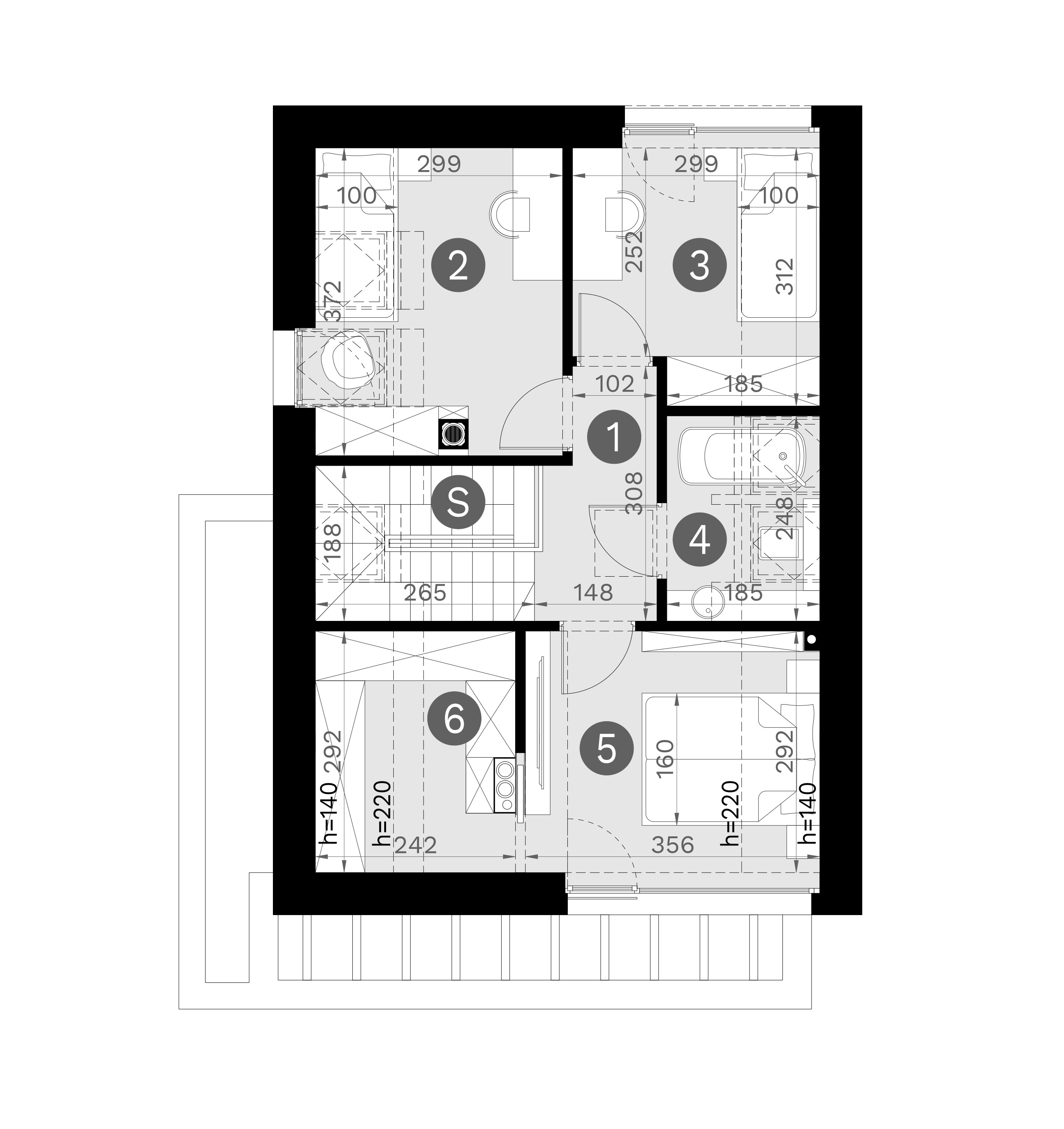 Projekt domu z poddaszem homekoncept 101 - poddasze użytkowe.