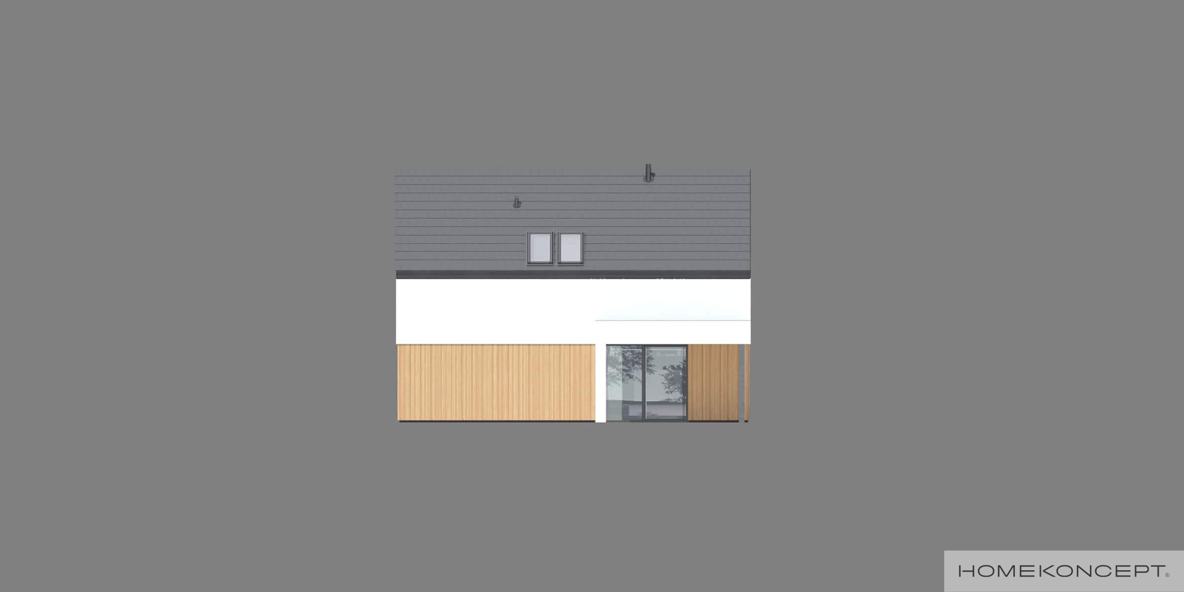 Projekt domu 120m2 homekoncept 100 wariant 01 - widok elewacji bocznej domu.
