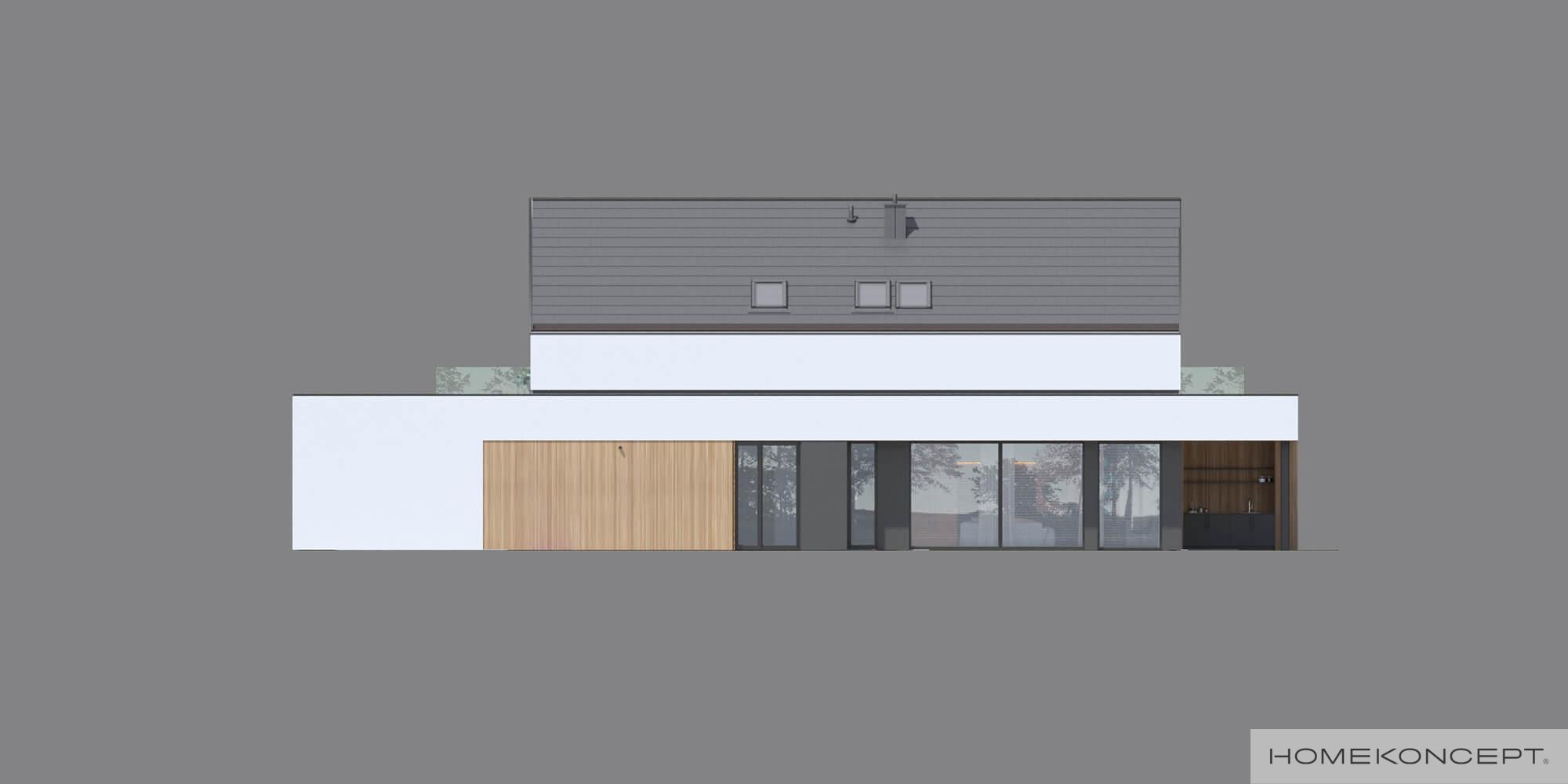 Gotowy projekt domu jednorodzinnego homekoncept 99 - ściana boczna domu.
