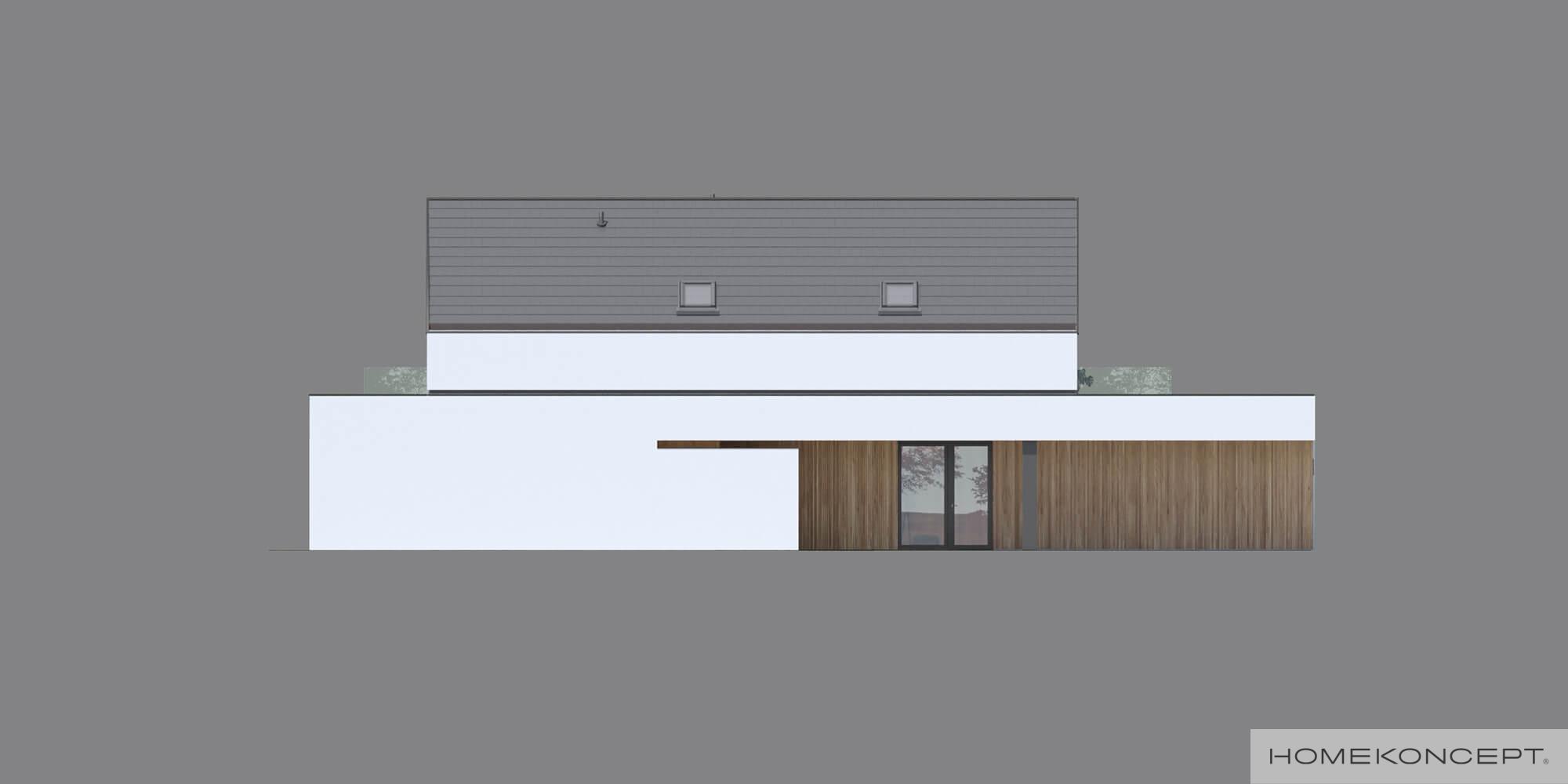 Gotowy projekt domu jednorodzinnego homekoncept 99 - widok elewacji bocznej budynku.