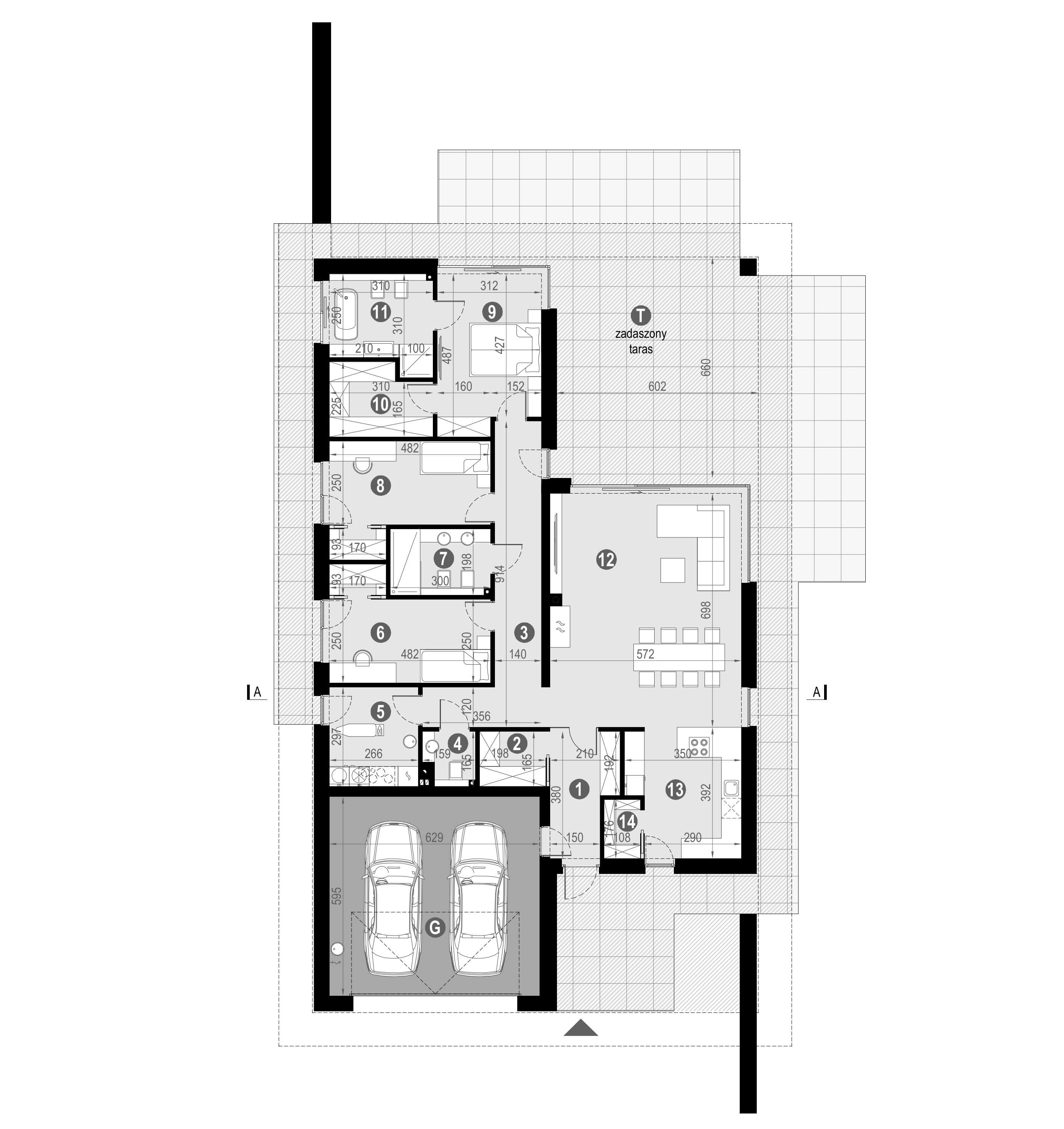 Projekt domu 150m2 homekoncept 104 - widok parteru.