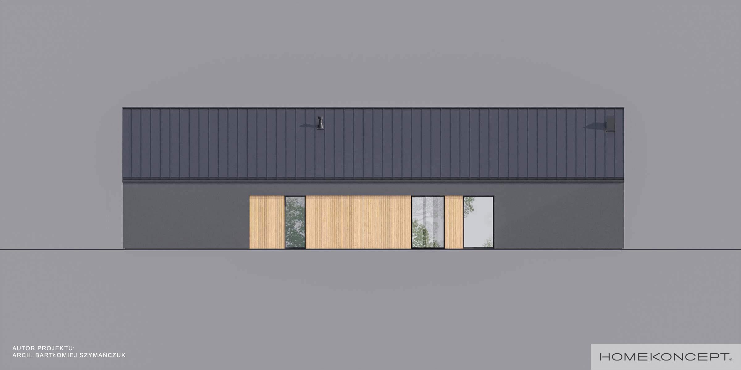 Projekt domu parterowego homekoncept 118 - widok strefy wejściowej.