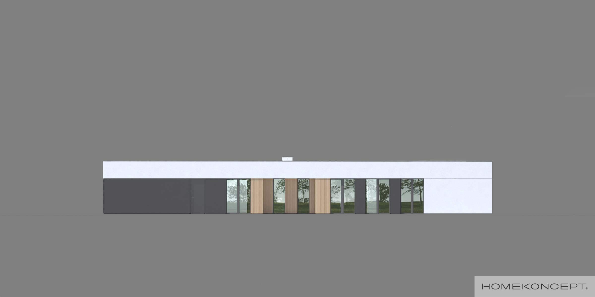 Projekt domu w kształcie litery l z tarasem homekoncept 110 - projekt elewacji.