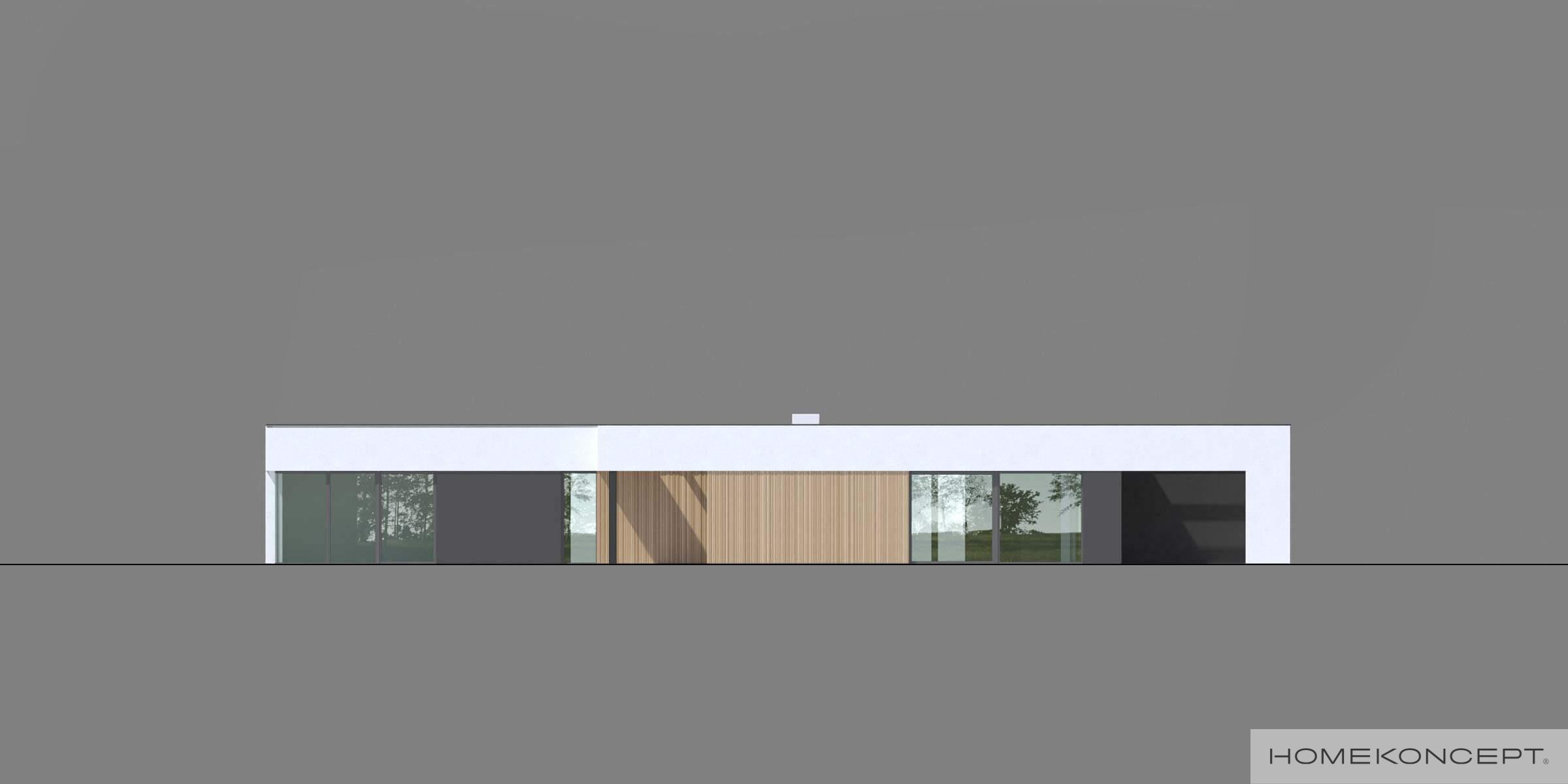 Projekt domu parterowego z płaskim dachem homekoncept 110 - elewacja domu.