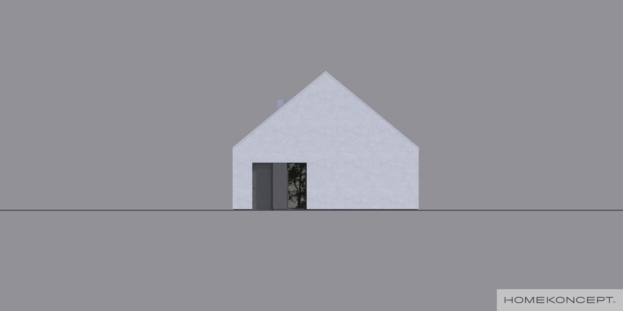 Projekt domu parterowego homekoncept 120 - widok elewacji ogrodowej.