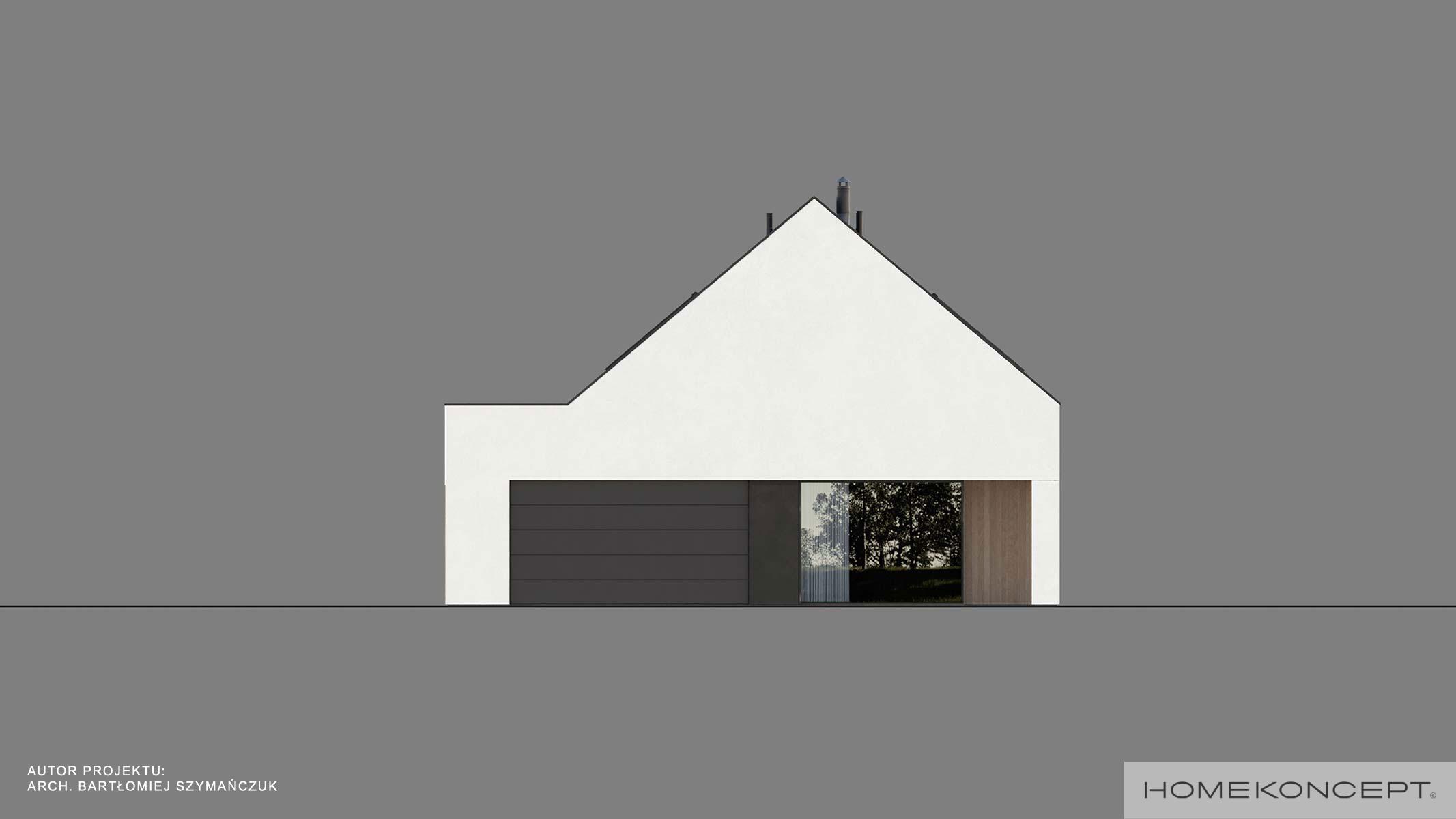 Projekt domu z antresolą homekoncept 119 g2 - widok elewacji frontowej.