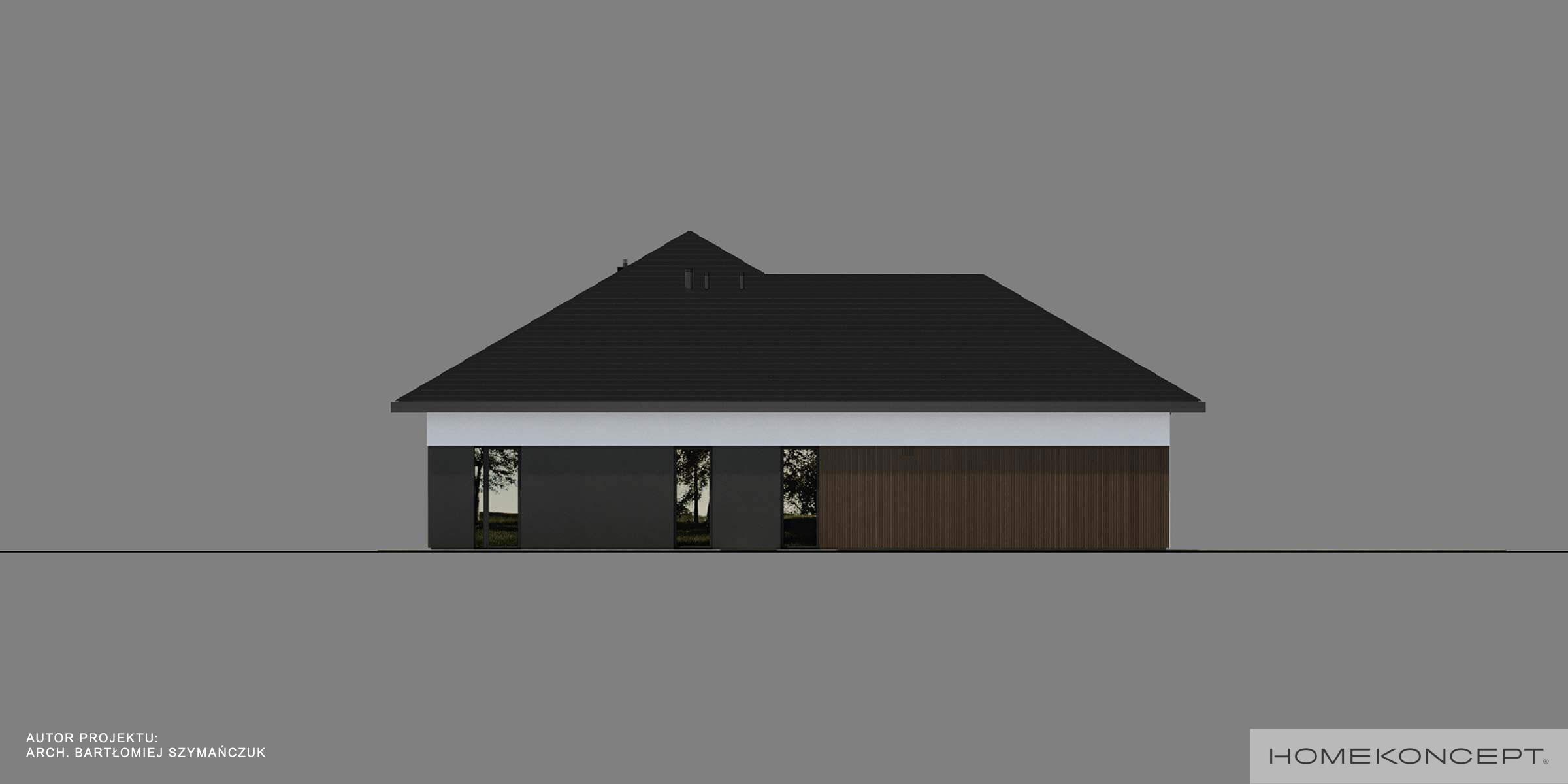 Projekt domu 130m2 homekoncept 133 - widok na elewację boczną.