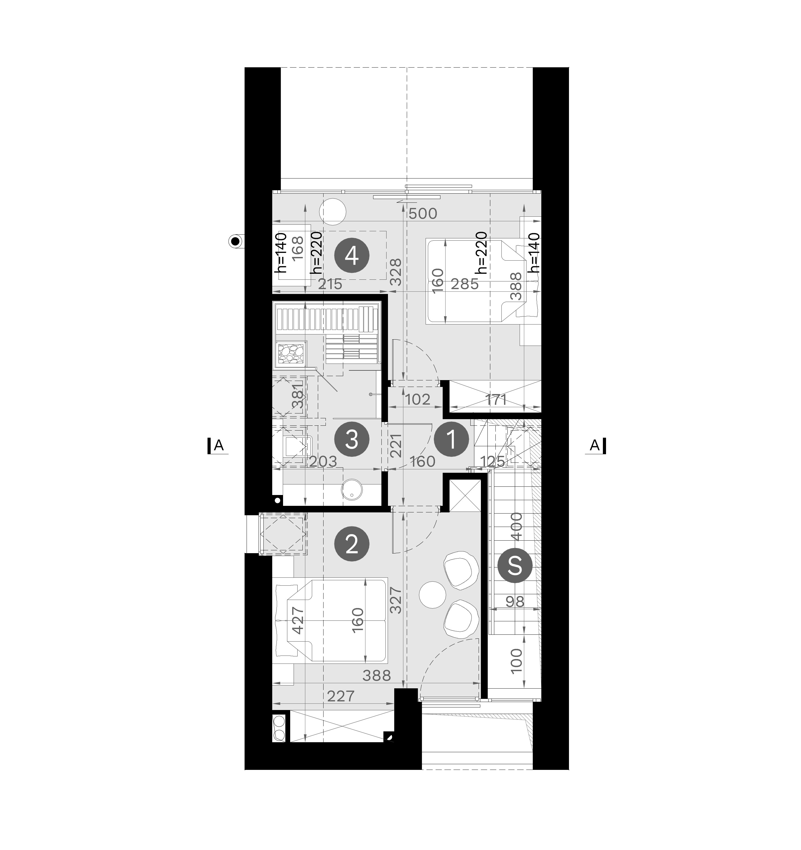 Projekt małego domu homekoncept 129 - funkcjonalny układ poddasza.