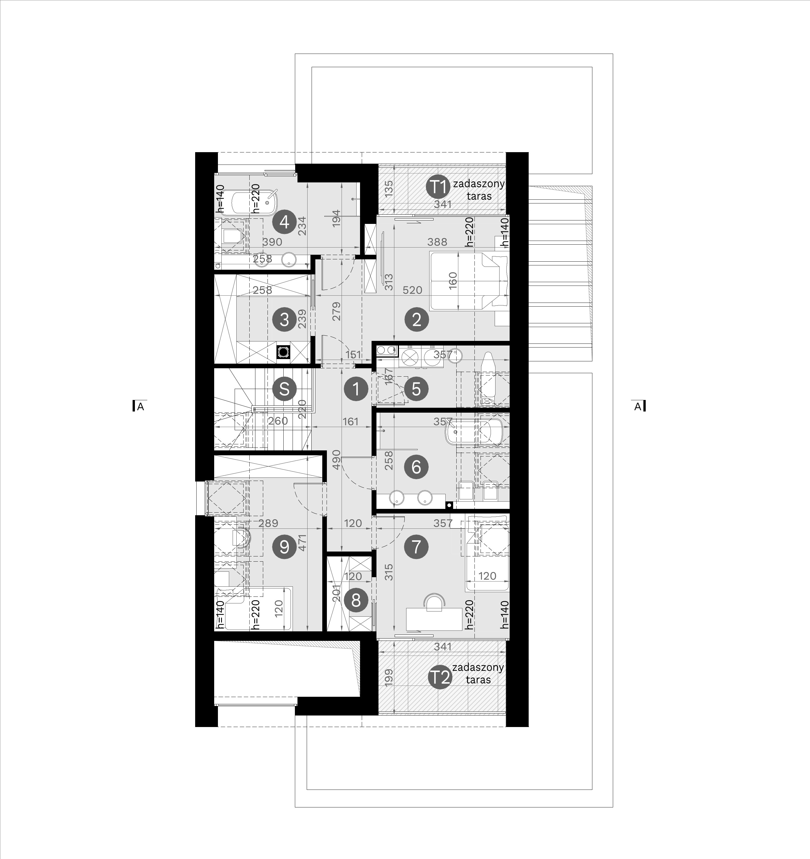 Projekt domu piętrowego i z poddaszem homekoncept 130 - pomieszczenia na poddaszu użytkowym.