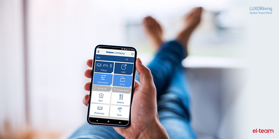 Aplikacja LUXORplay do obsługi smart home w systemie LUXORliving