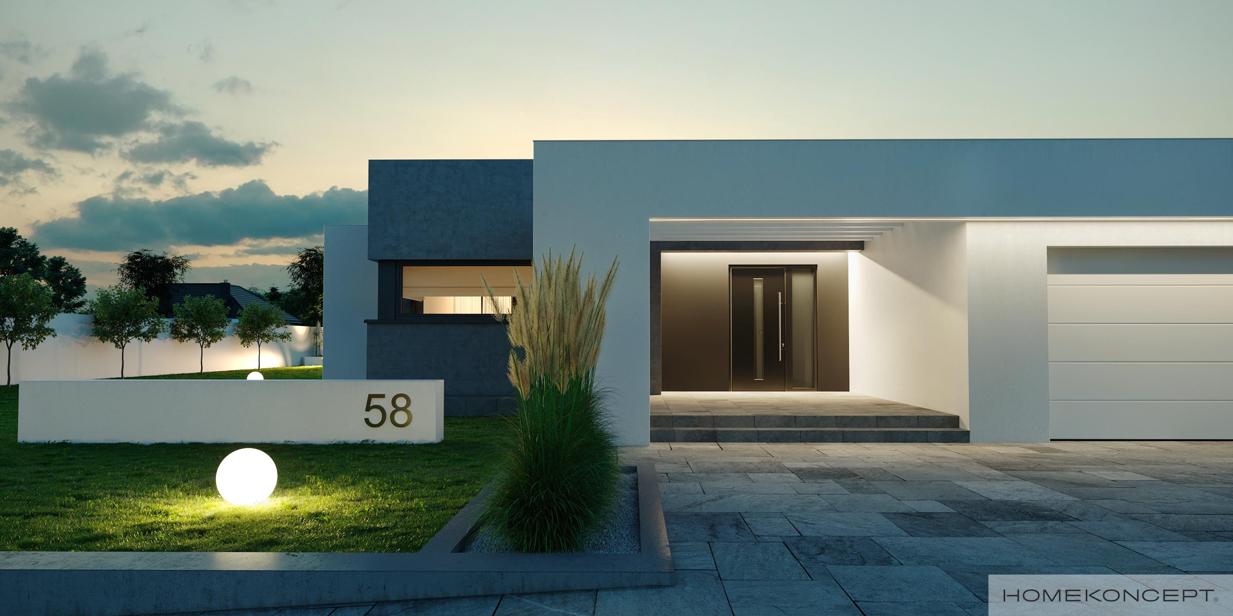 Modny dom do 150 m2 - nowoczesny projekt domu parterowego HOMEKONCEPT 58