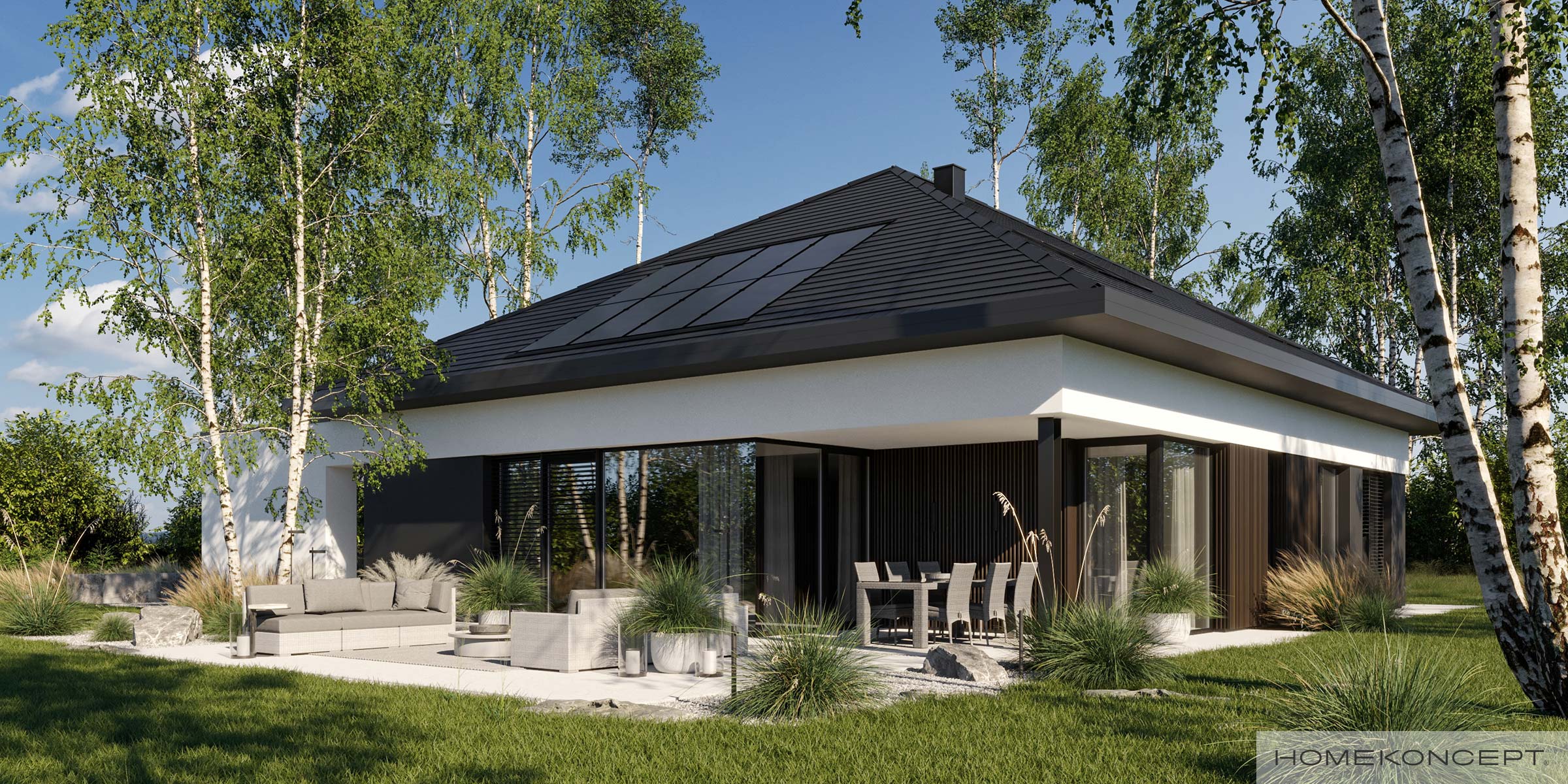 Projekt domu parterowego homekoncept 133 wariant 01.