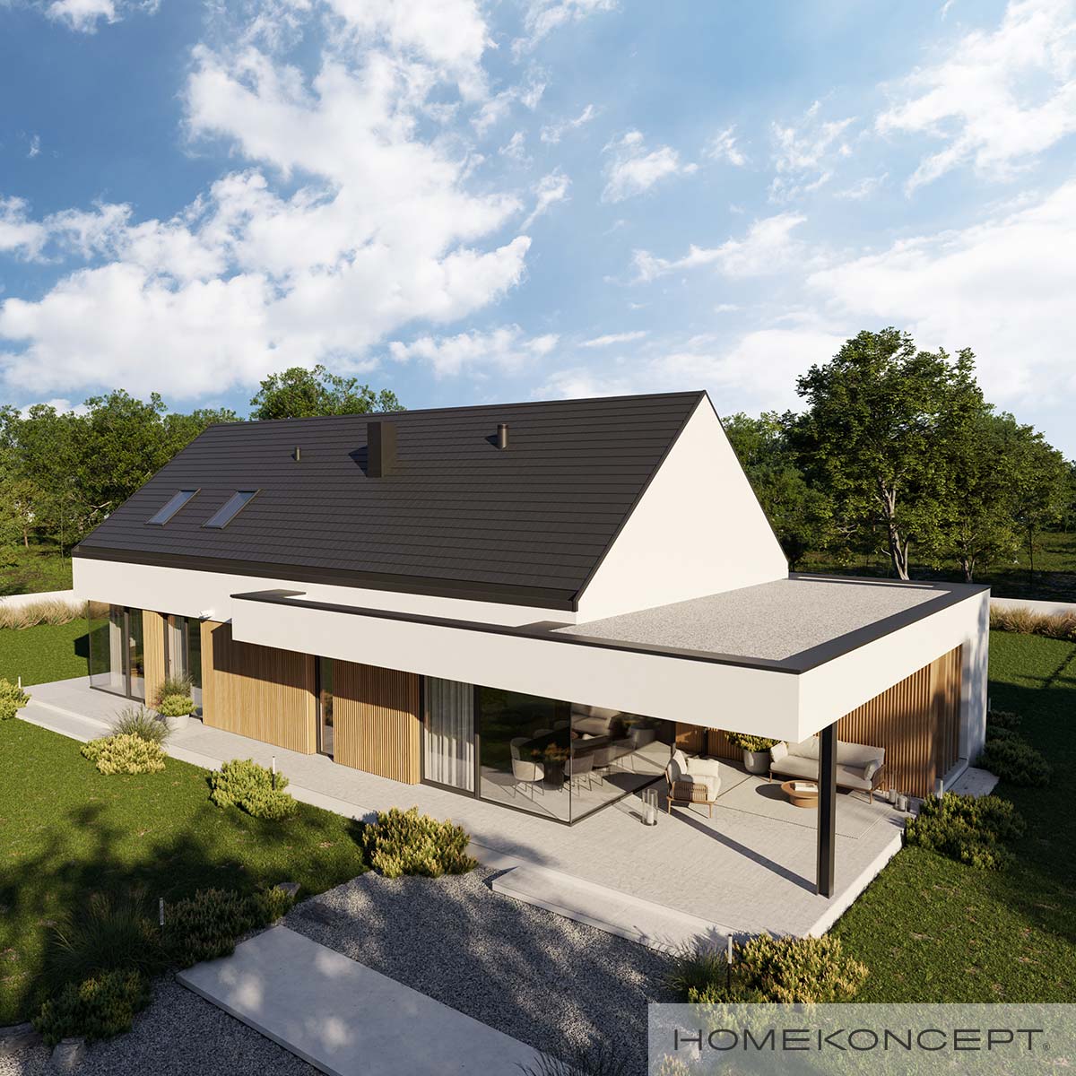 Projekt domu nowoczesna stodoła homekoncept 144 wariant 01.