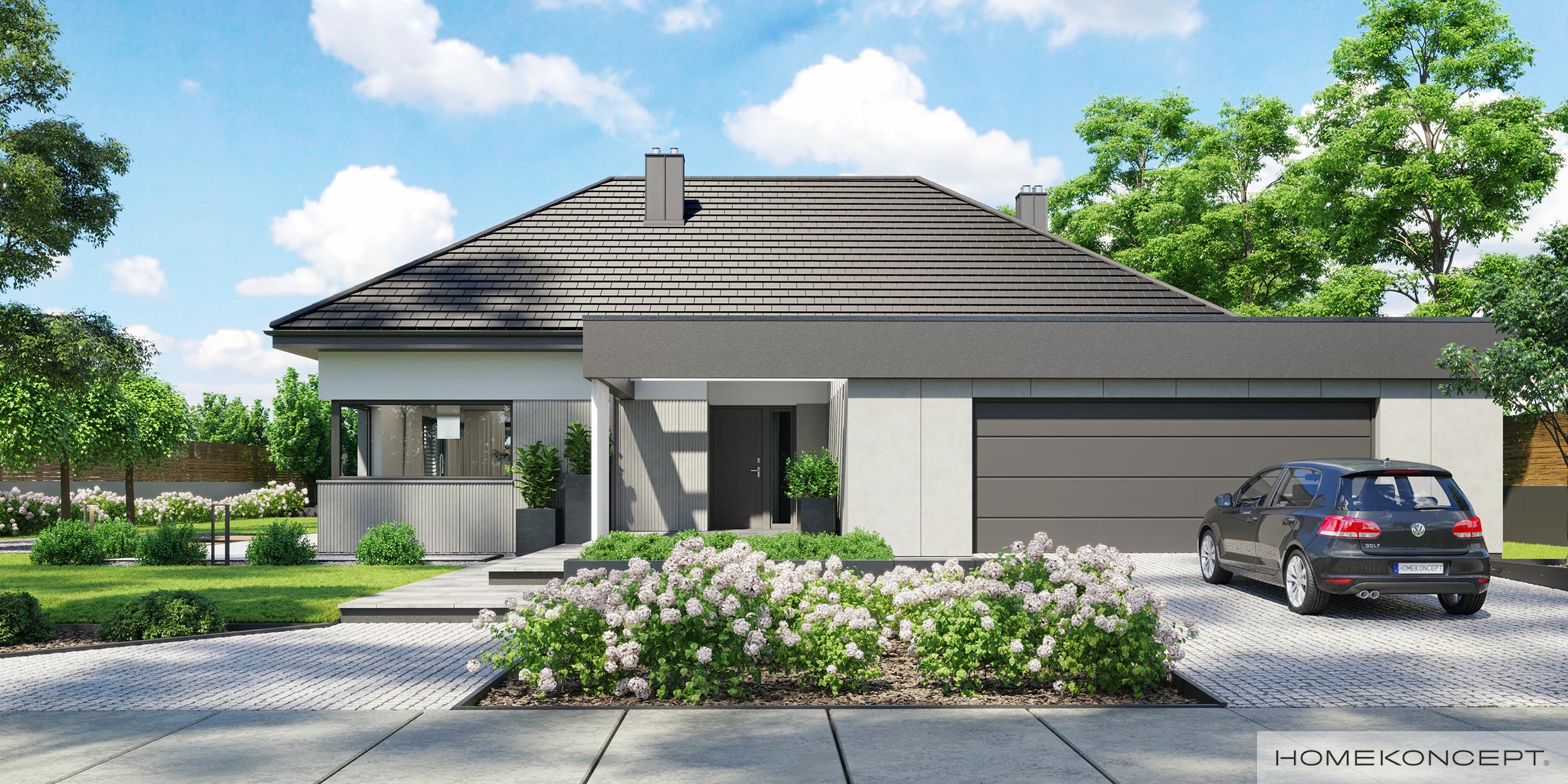 Nowoczesny projekt domu parterowego HOMEKONCEPT 68