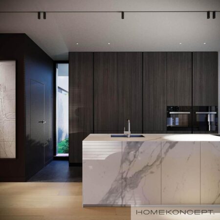Projekt domu 150m2 homekoncept 105 - widok na zabudowanie w kuchni.