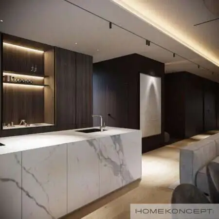 Projekt domu 150m2 homekoncept 105 - widok kuchni w nowoczesnym stylu.
