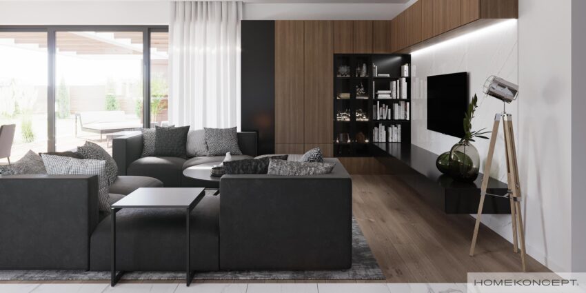 Nowoczesne wnętrze w projekcie HOMEKONCEPT 26 wariant 3