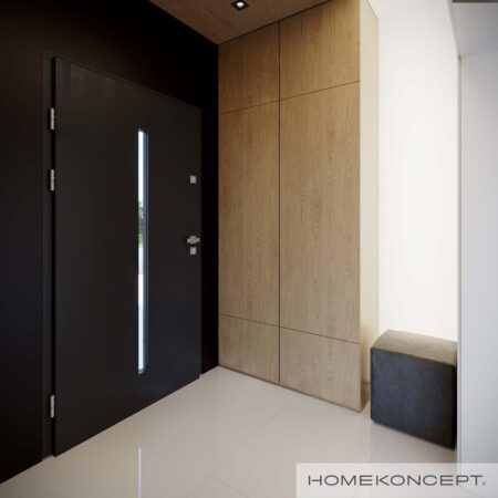 Projekt wnętrza domu homekoncept 44 g1 - wiatrołap przy wejściu do domu.
