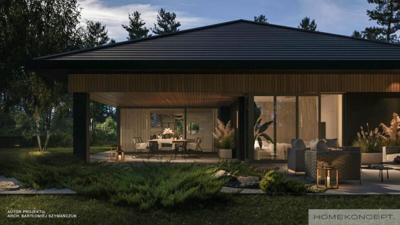 Projekt domu 150m2 homekoncept 104 - widok tarasu.