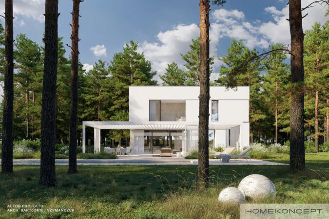 Projekt domu z tarasem homekoncept 111 - widok domu nowoczesnego.
